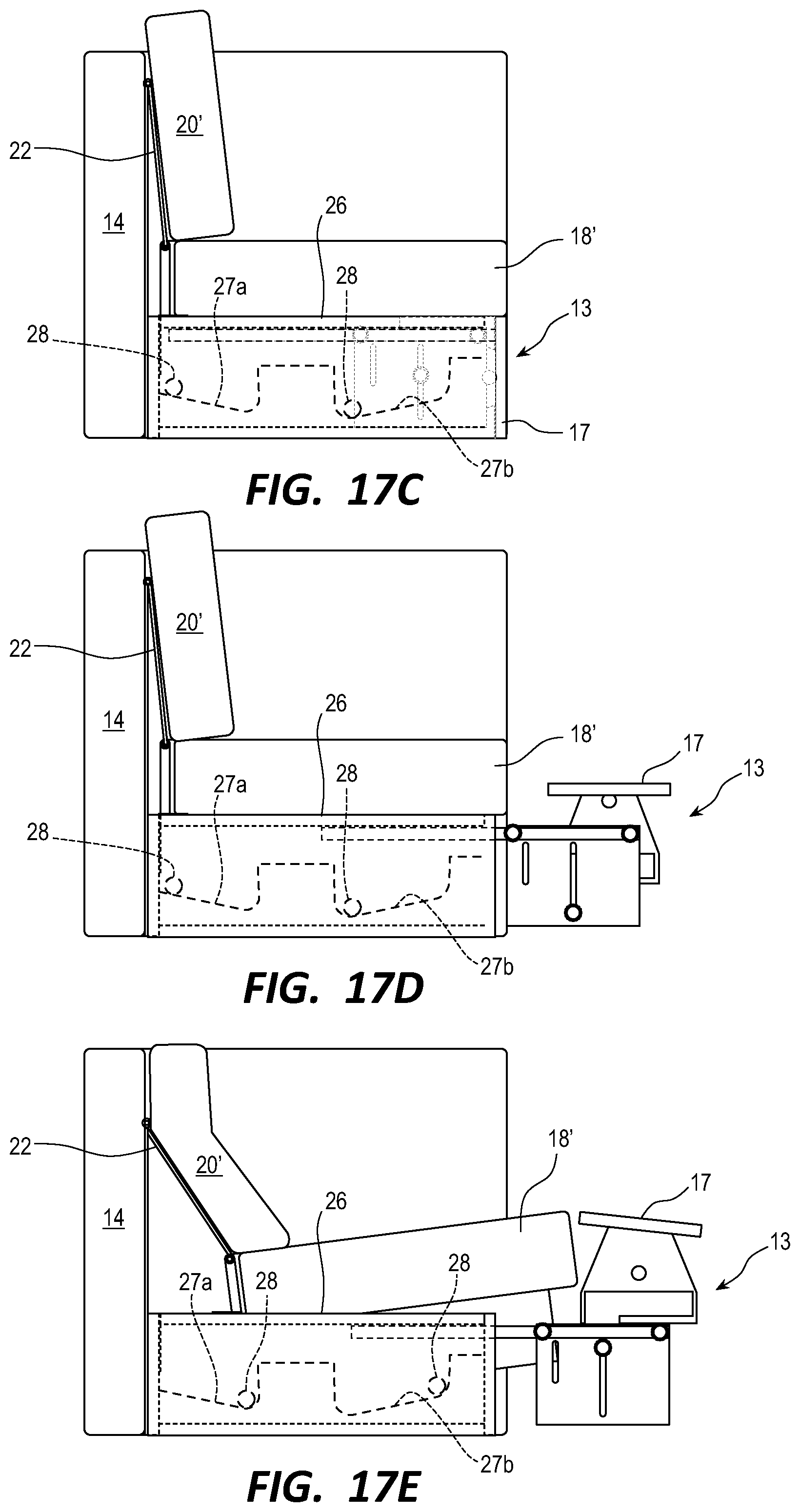 Patent US12396557 Figure 20 – Modular furniture and reclining assemblies