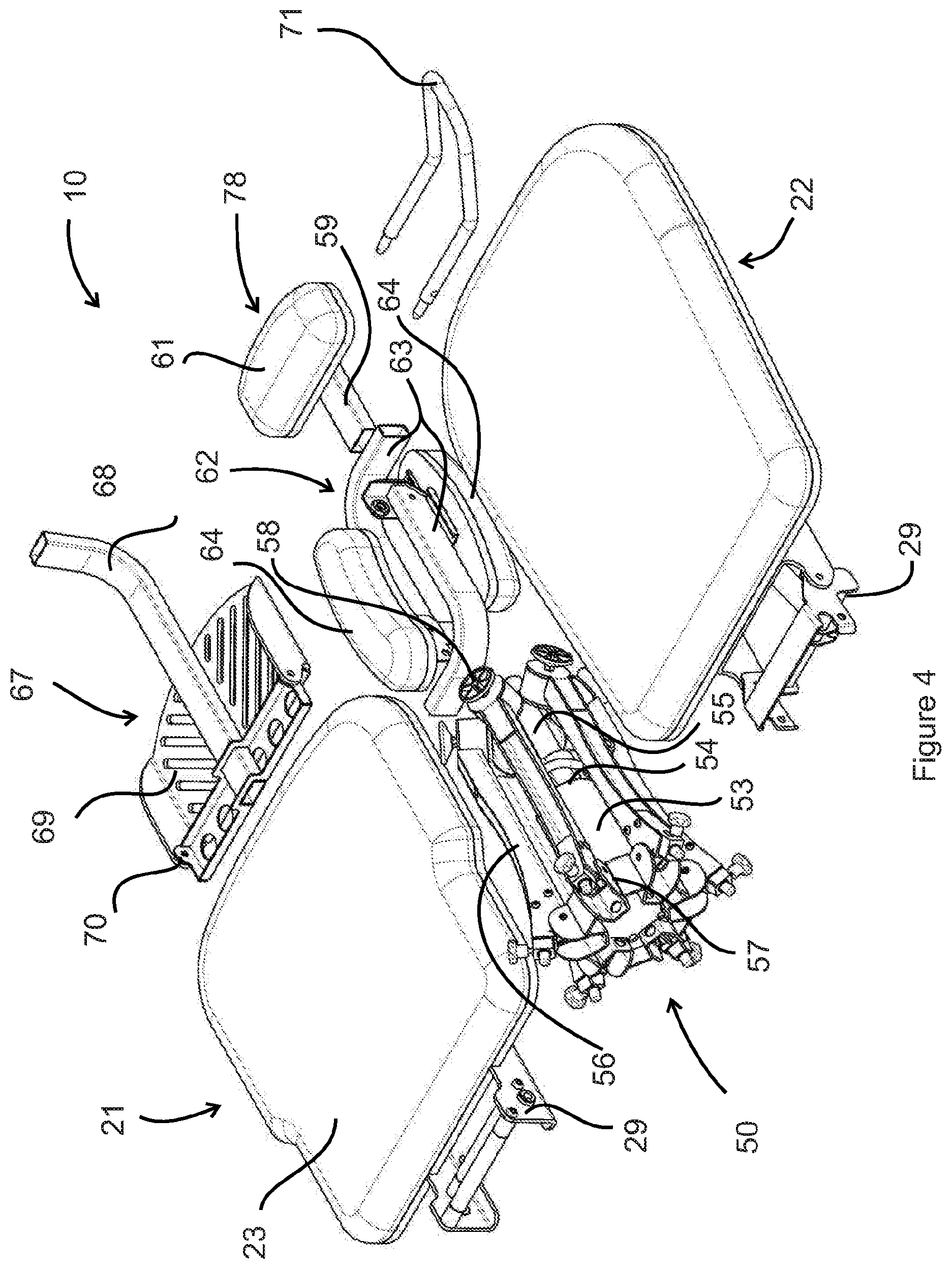 Patent US12396559 Figure 4 – Assemblage for forming a treatment chair