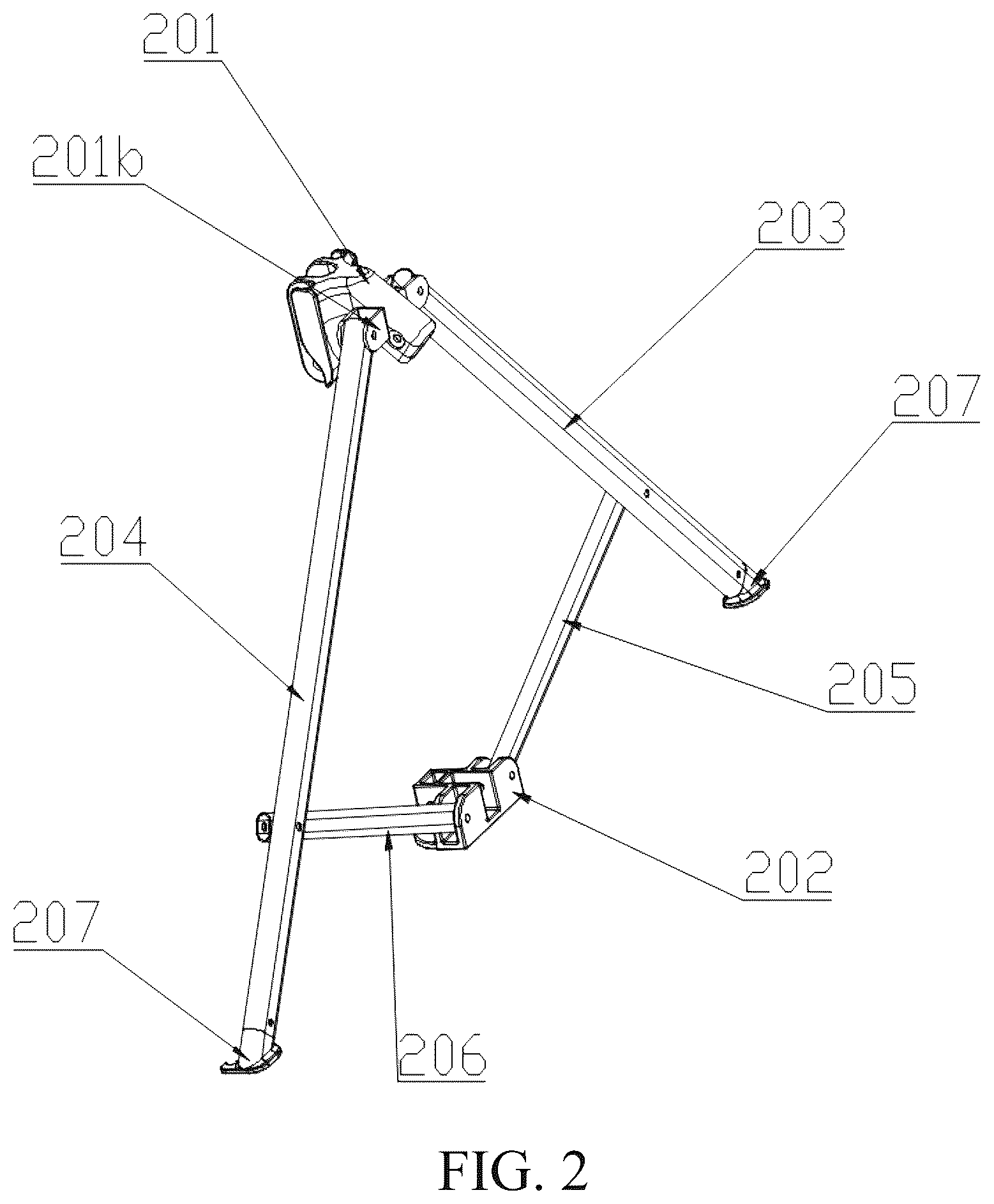 Patent US12396560 Figure 2 – Rocking chair and a bracket thereof