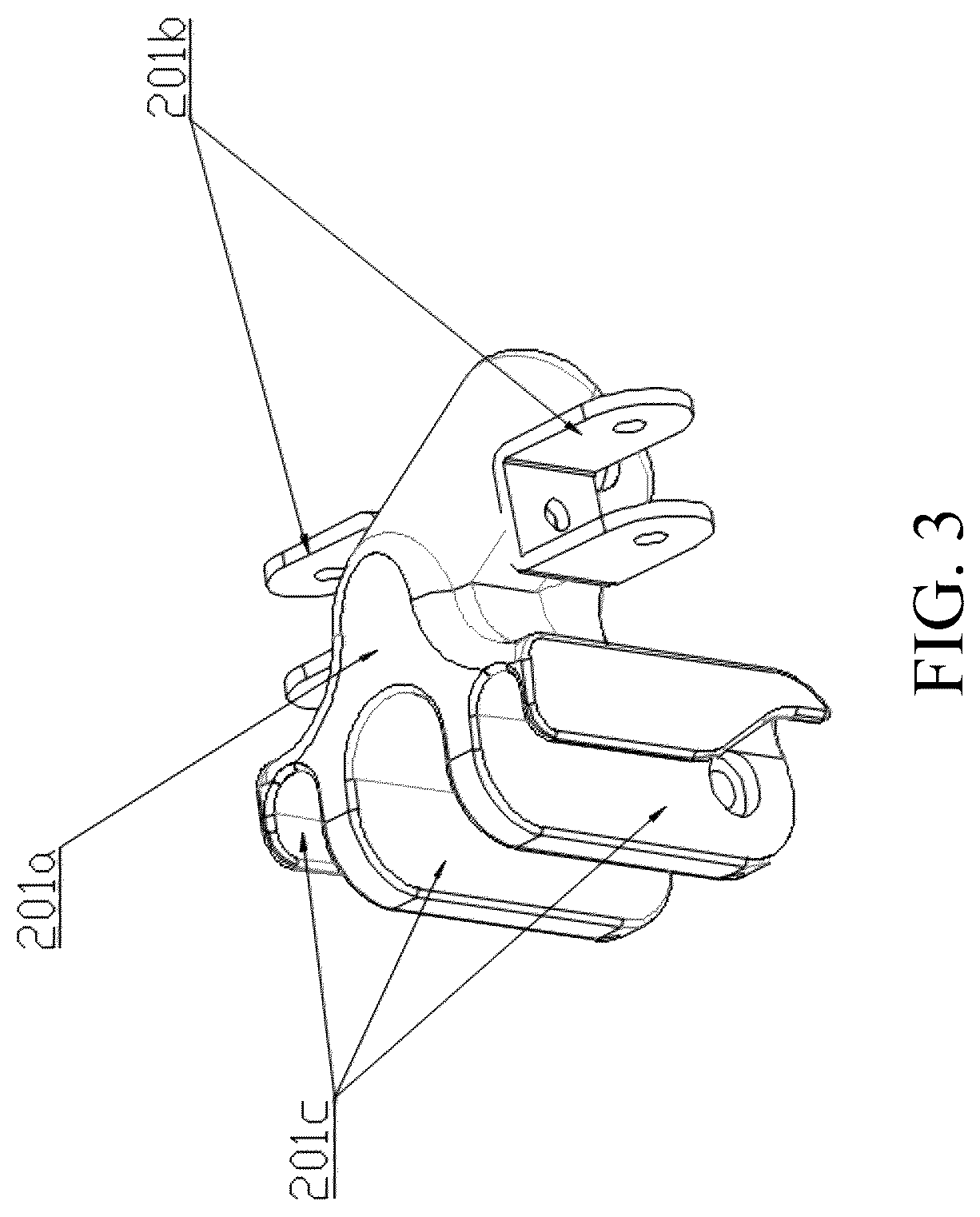 Patent US12396560 Figure 3 – Rocking chair and a bracket thereof