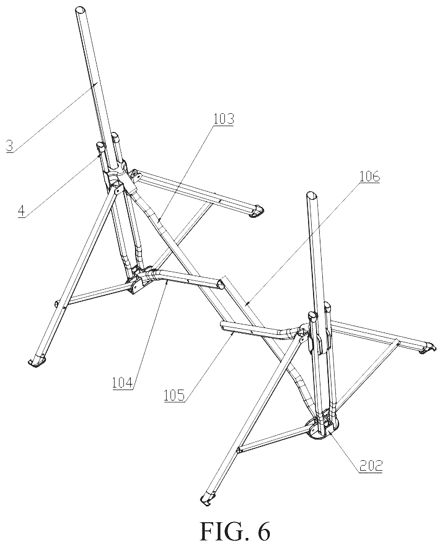 Patent US12396560 Figure 6 – Rocking chair and a bracket thereof