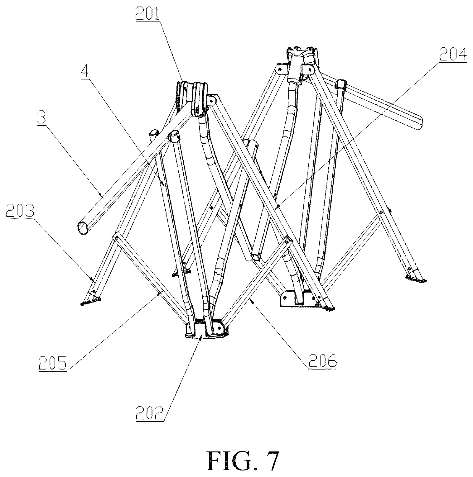 Patent US12396560 Figure 7 – Rocking chair and a bracket thereof