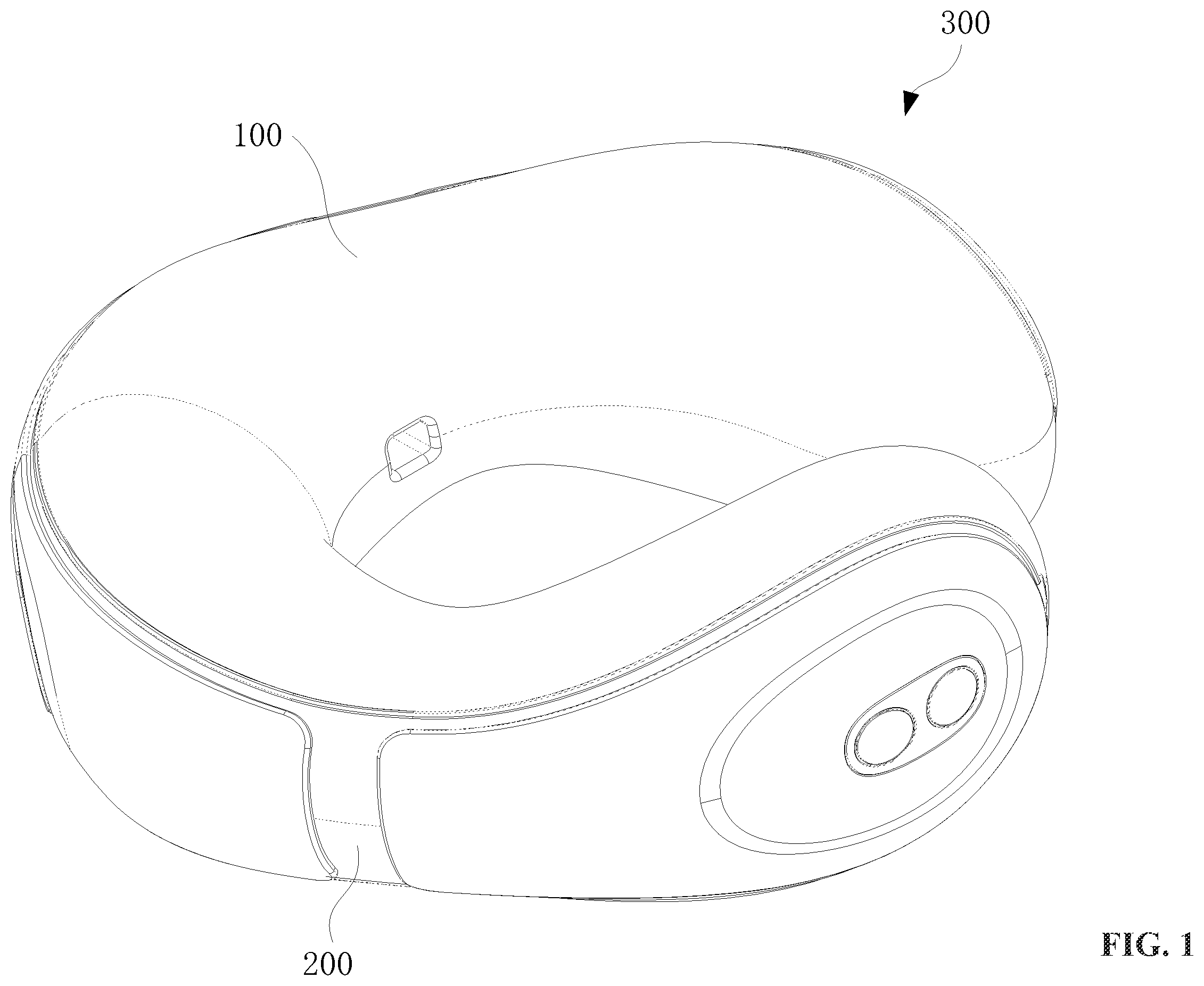 Patent US12396562 Figure 1 – Travel pillow