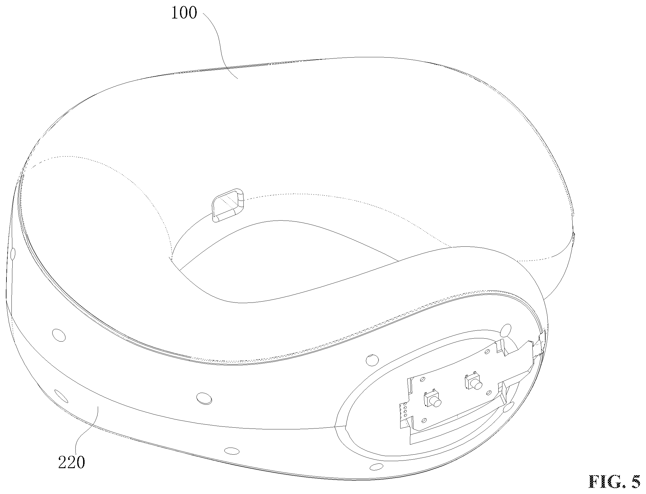 Patent US12396562 Figure 5 – Travel pillow