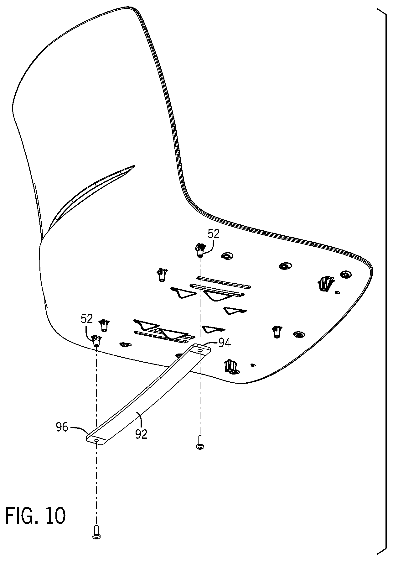 Patent US12396563 Figure 9 – Flexing chair shell with flexible elements