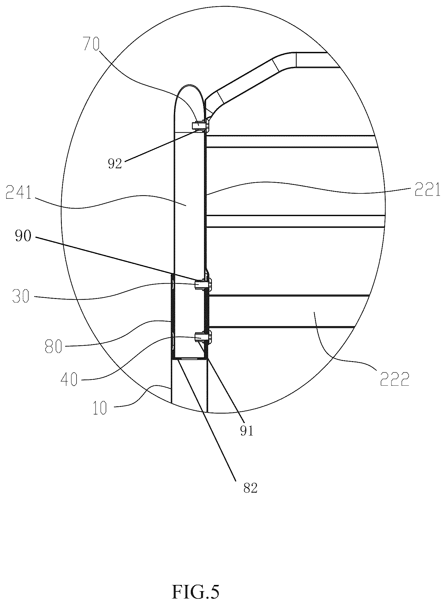 Patent US12396568 Figure 5 – Assembly structure for bed column and bed guard