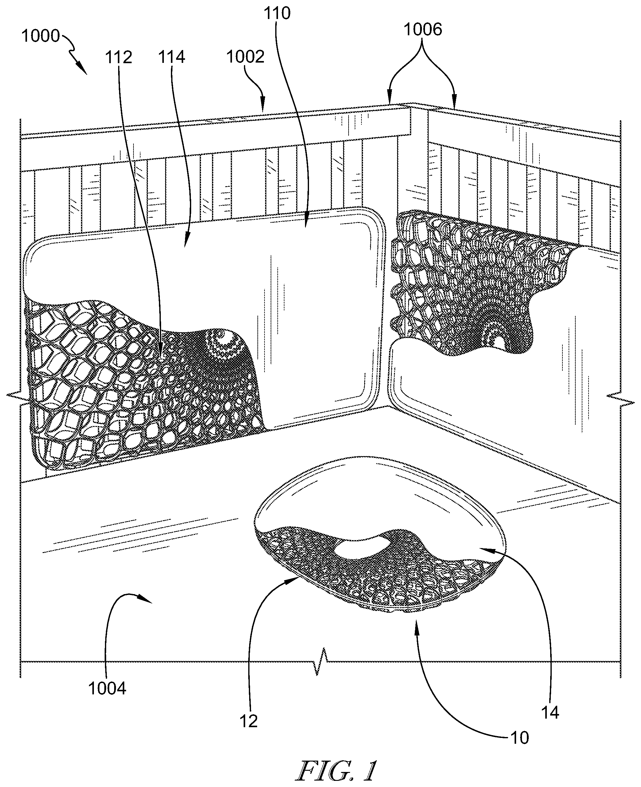 Patent US12396570 Figure 1 – Breathable cushion