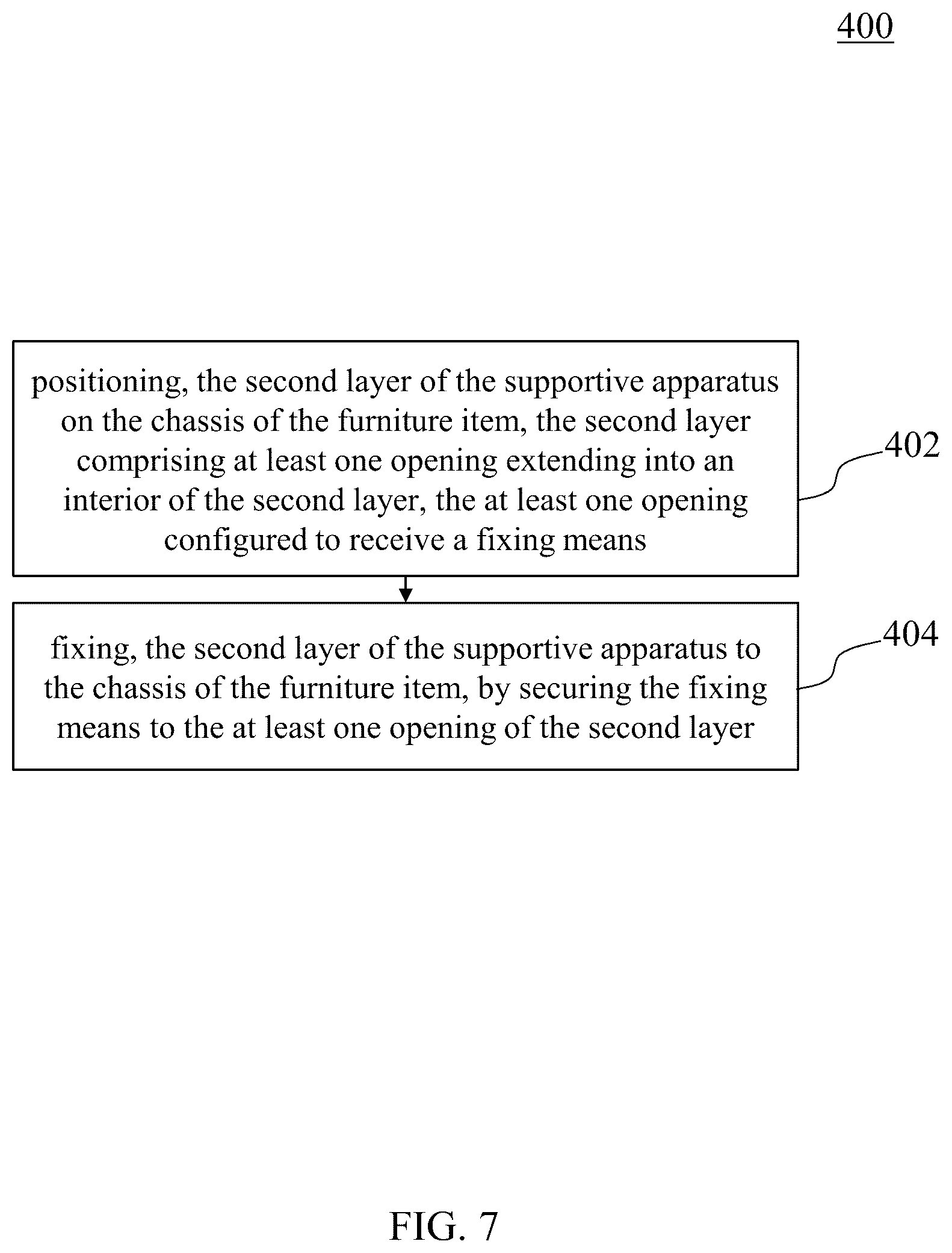 Patent US12396571 Figure 6 – Supportive apparatus for a furniture item