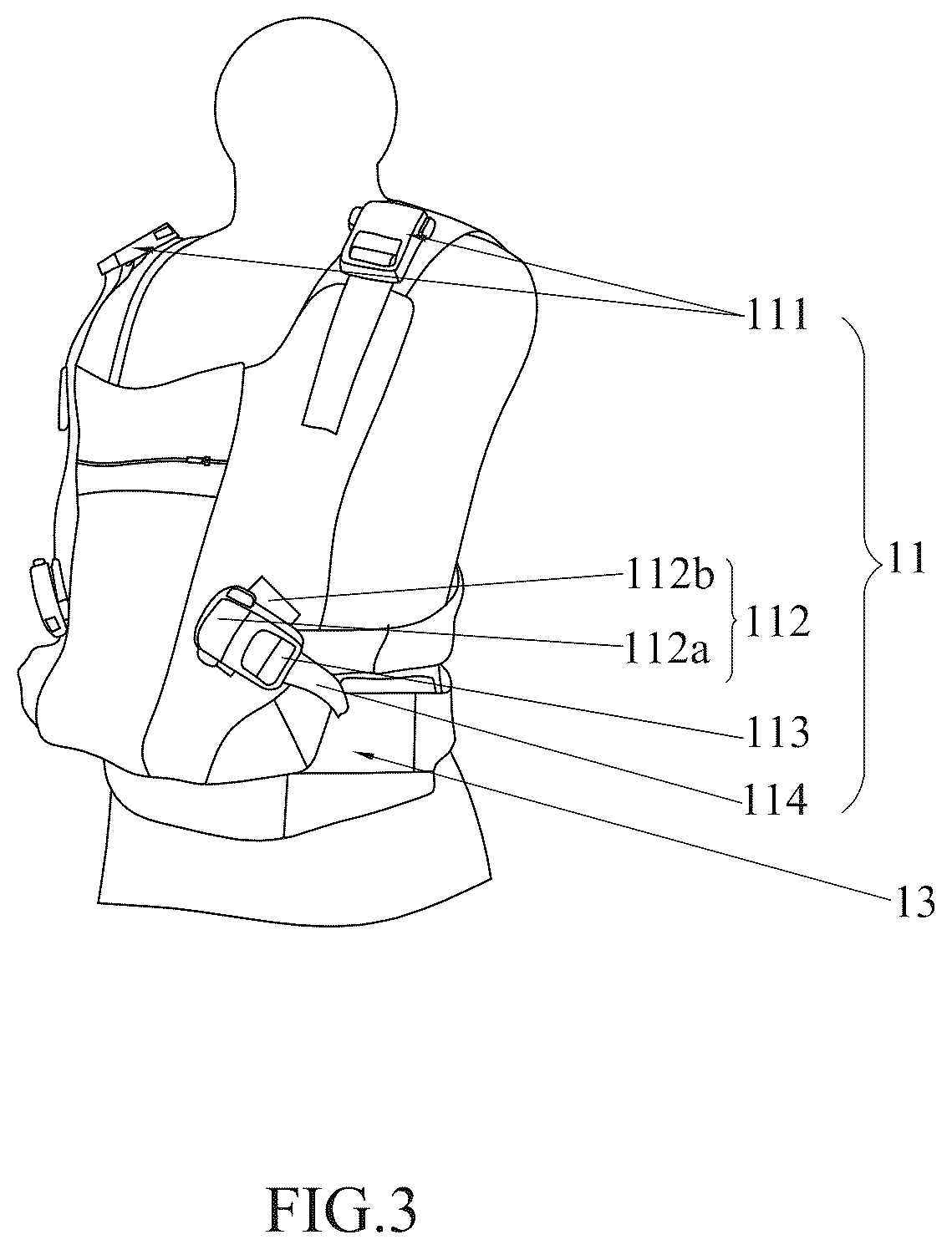 Patent US12396572 Figure 2 – Baby carrying harness