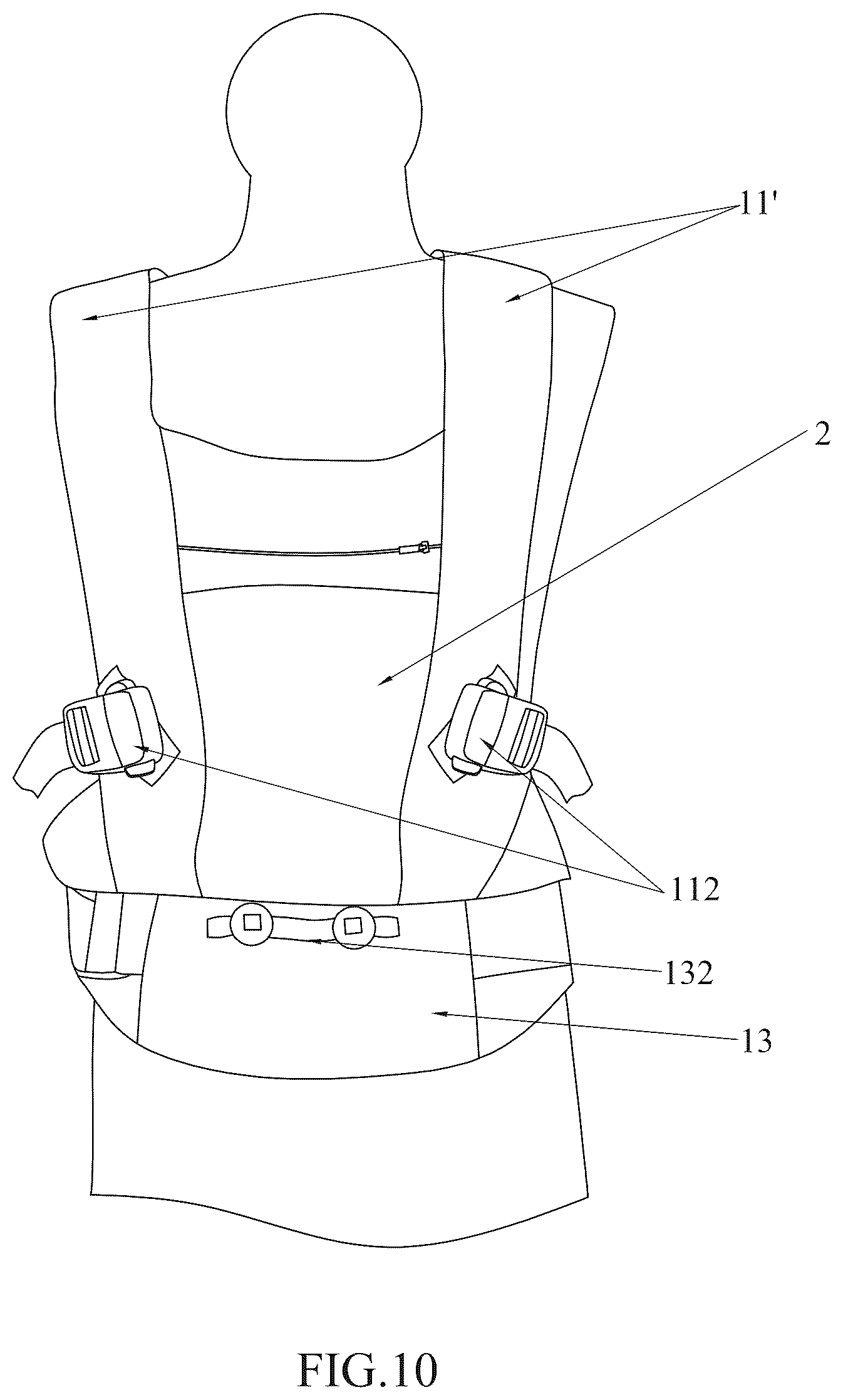 Patent US12396572 Figure 7 – Baby carrying harness