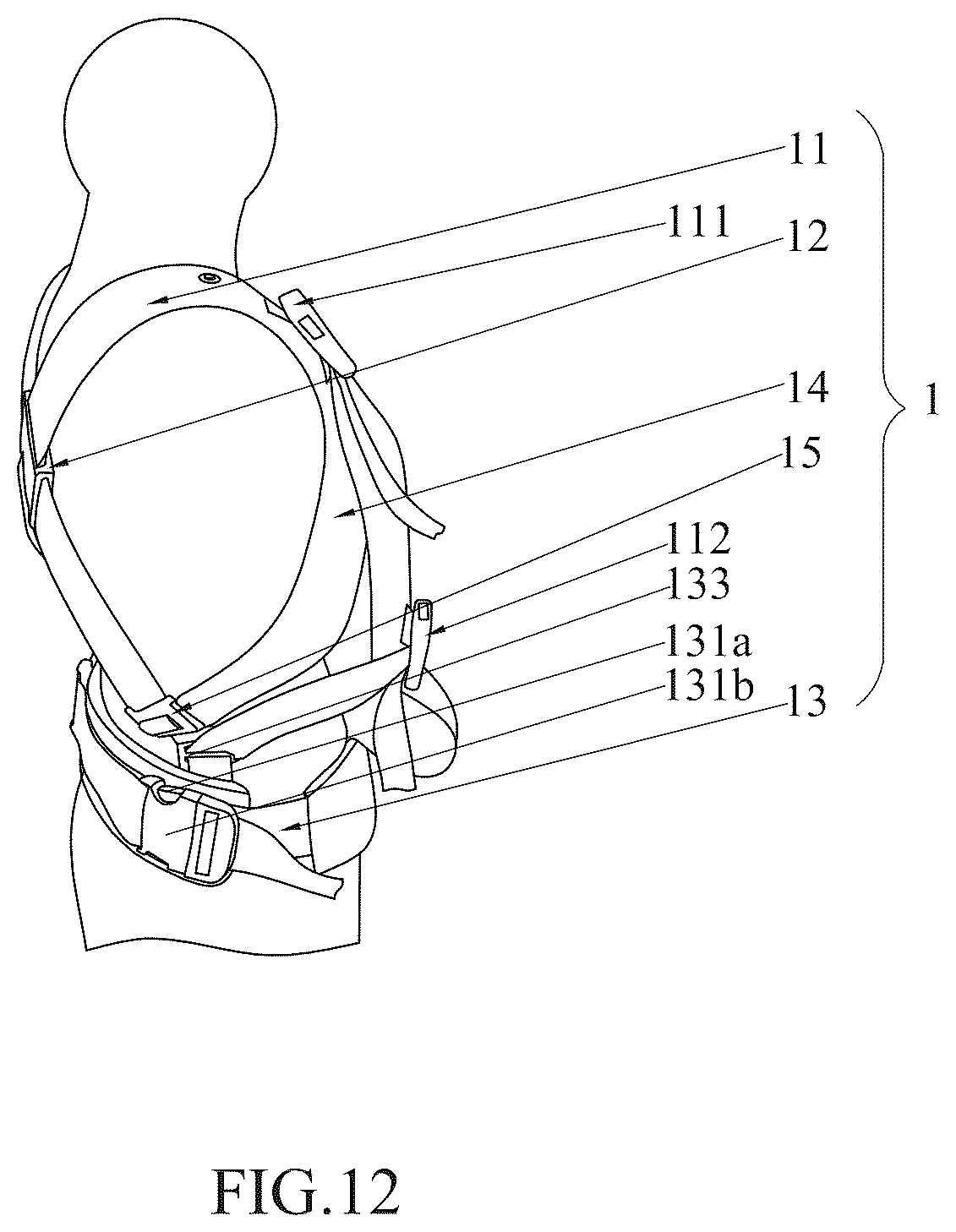Patent US12396572 Figure 9 – Baby carrying harness