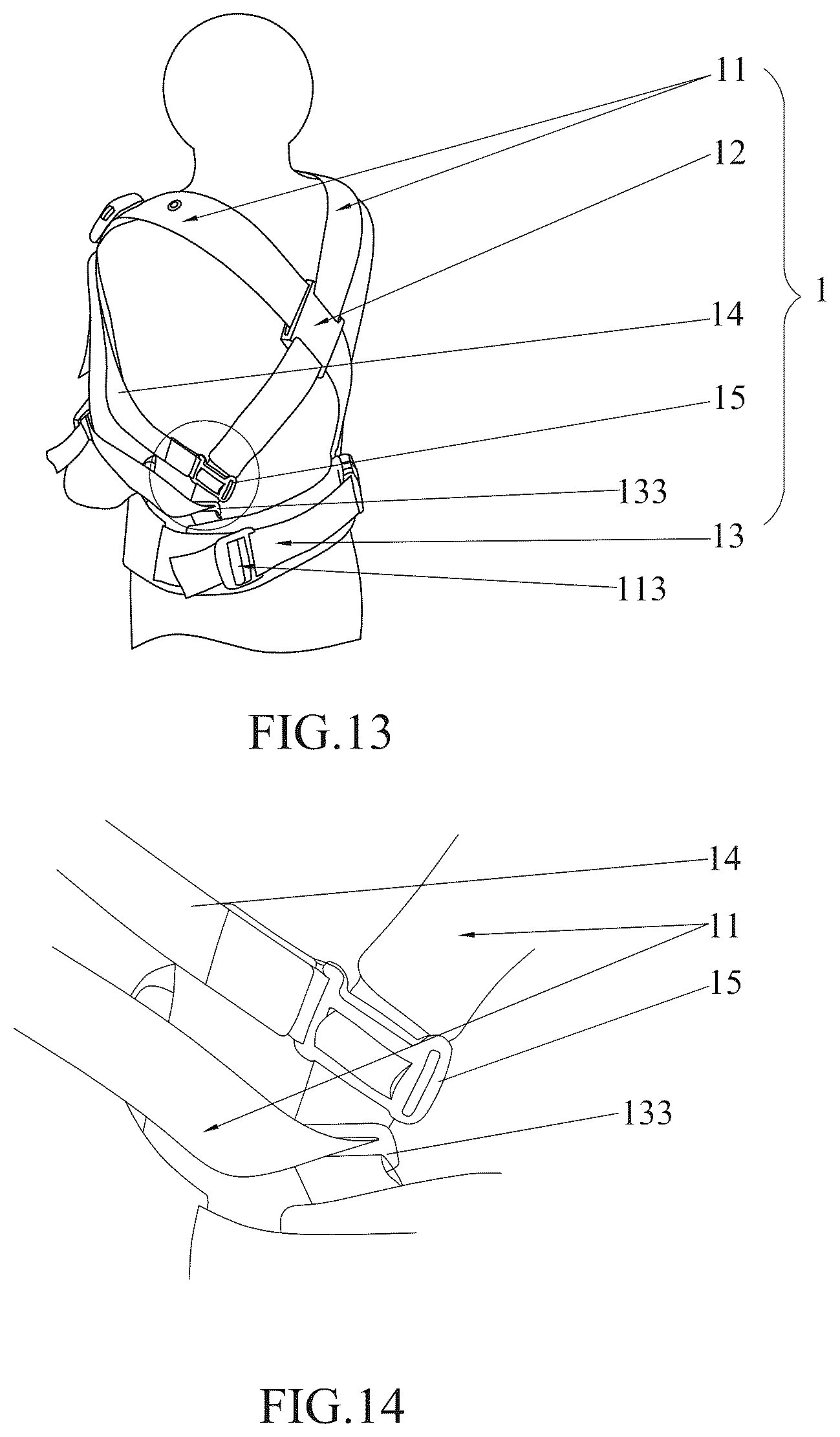 Patent US12396572 Figure 10 – Baby carrying harness
