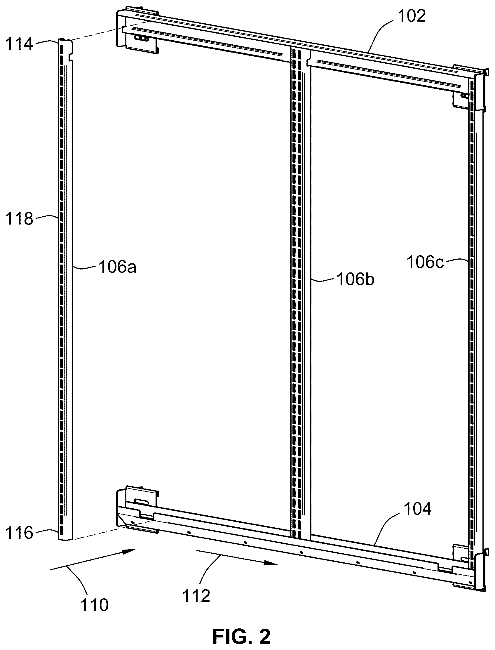 Patent US12396575 Figure 2 – Retail shelving system
