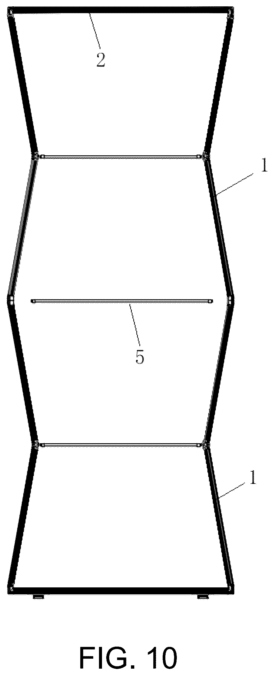 Patent US12396576 Figure 7 – Folding display rack