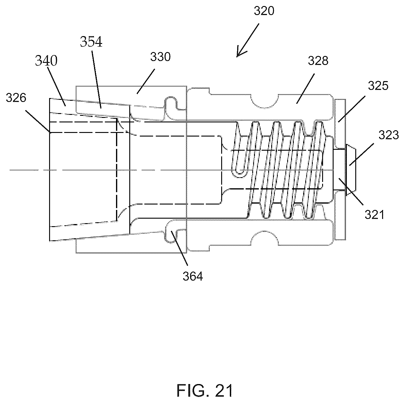 Patent US12396585 Figure 8 – Dual-mounted end cap system and locking system for an adjustable rod
