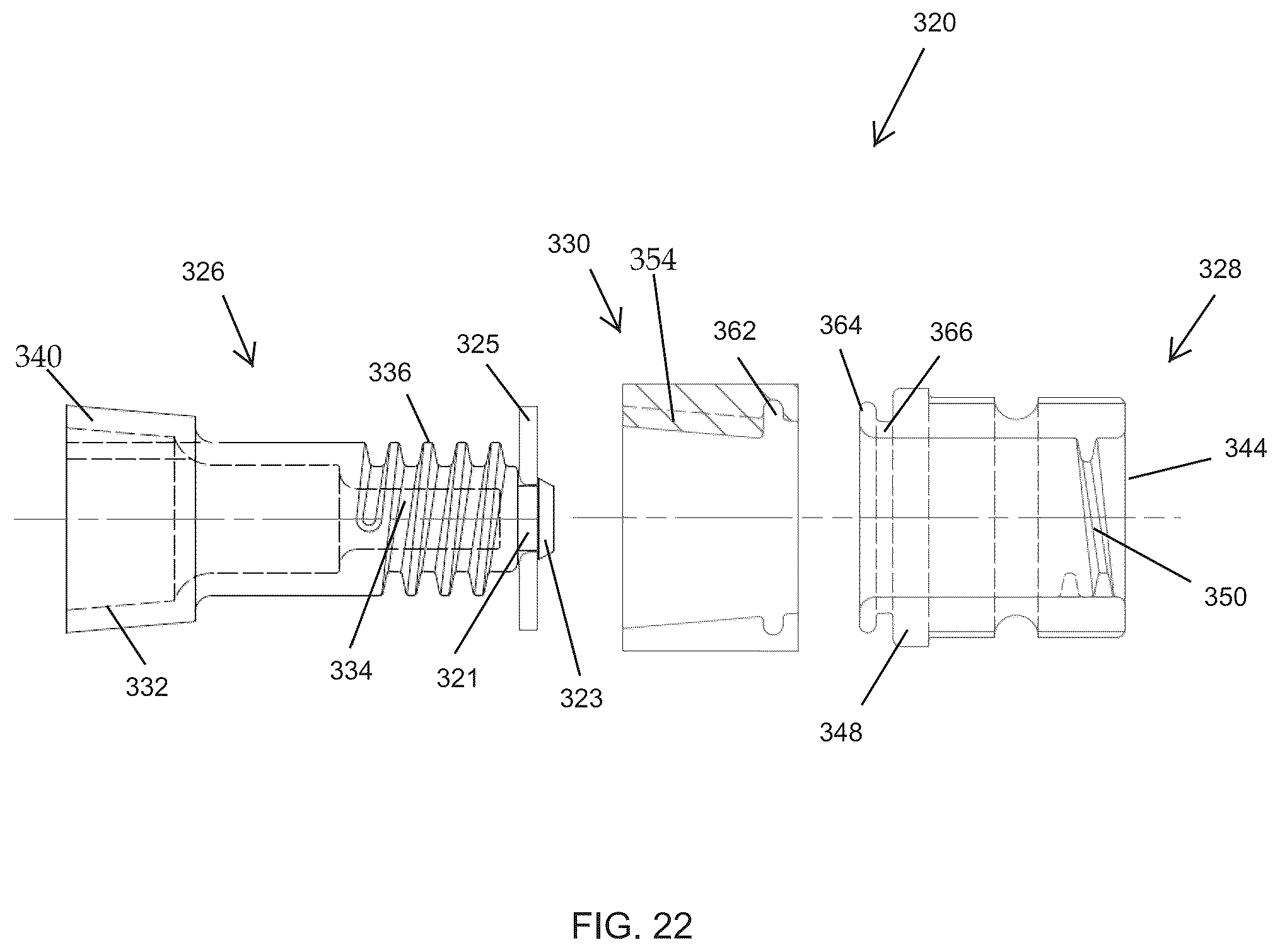 Patent US12396585 Figure 9 – Dual-mounted end cap system and locking system for an adjustable rod