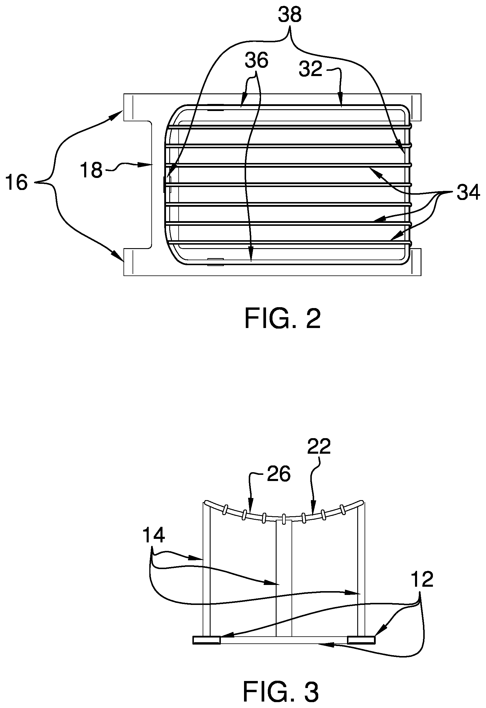 Patent US12396595 Figure 2 – Elevated rack device