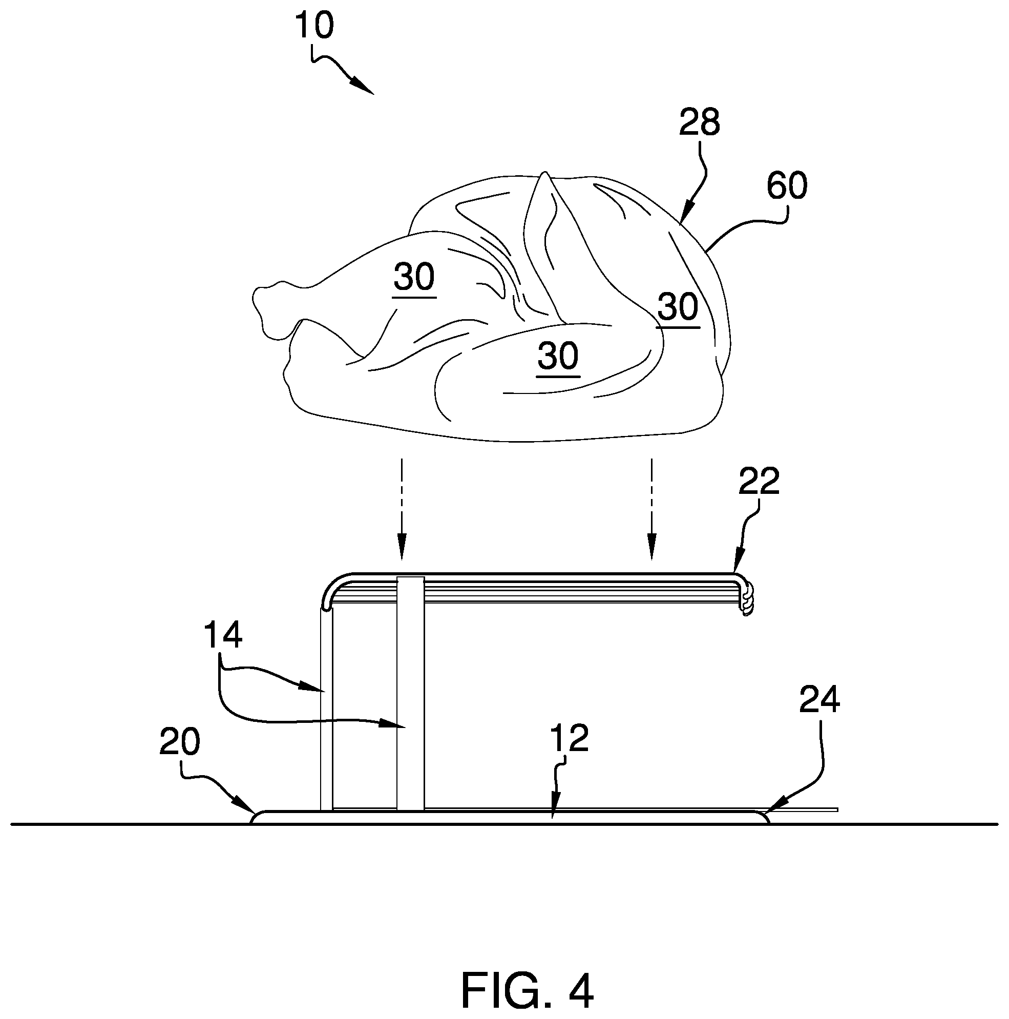 Patent US12396595 Figure 3 – Elevated rack device