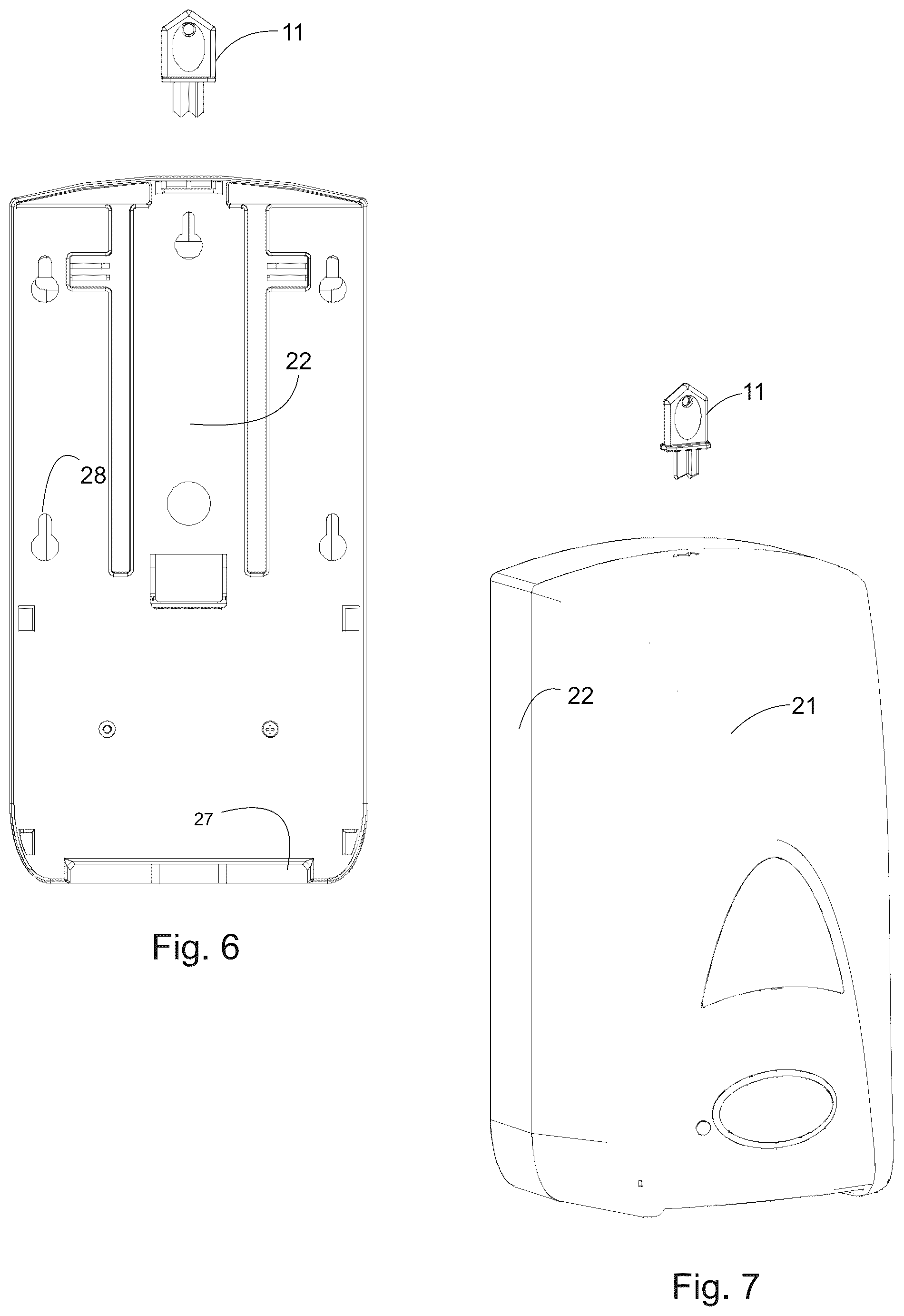 Patent US12396599 Figure 4 – Wall mount dispenser