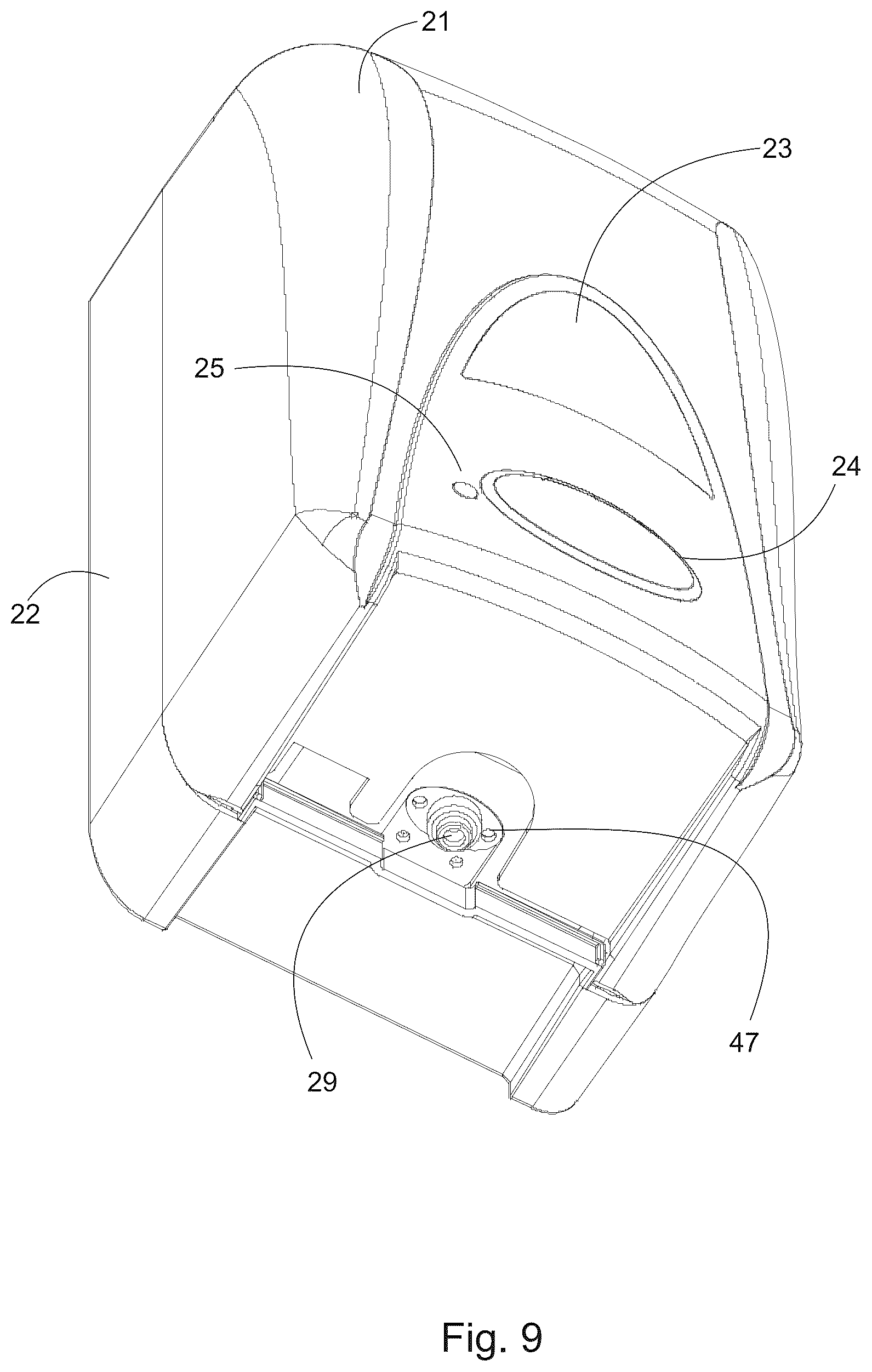 Patent US12396599 Figure 6 – Wall mount dispenser