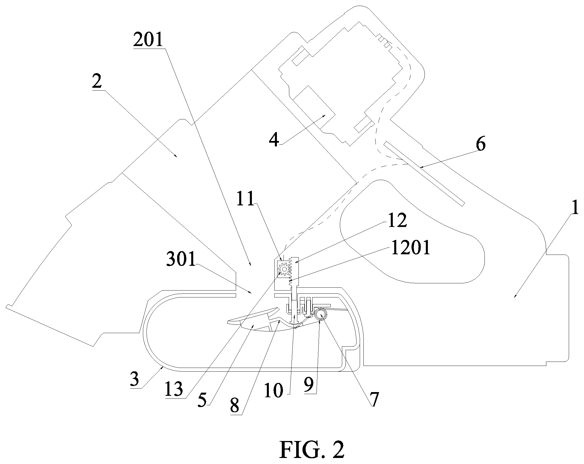 Patent US12396603 Figure 2 – Device structure for automatically opening and closing wastewater tank valve of cleaning machine