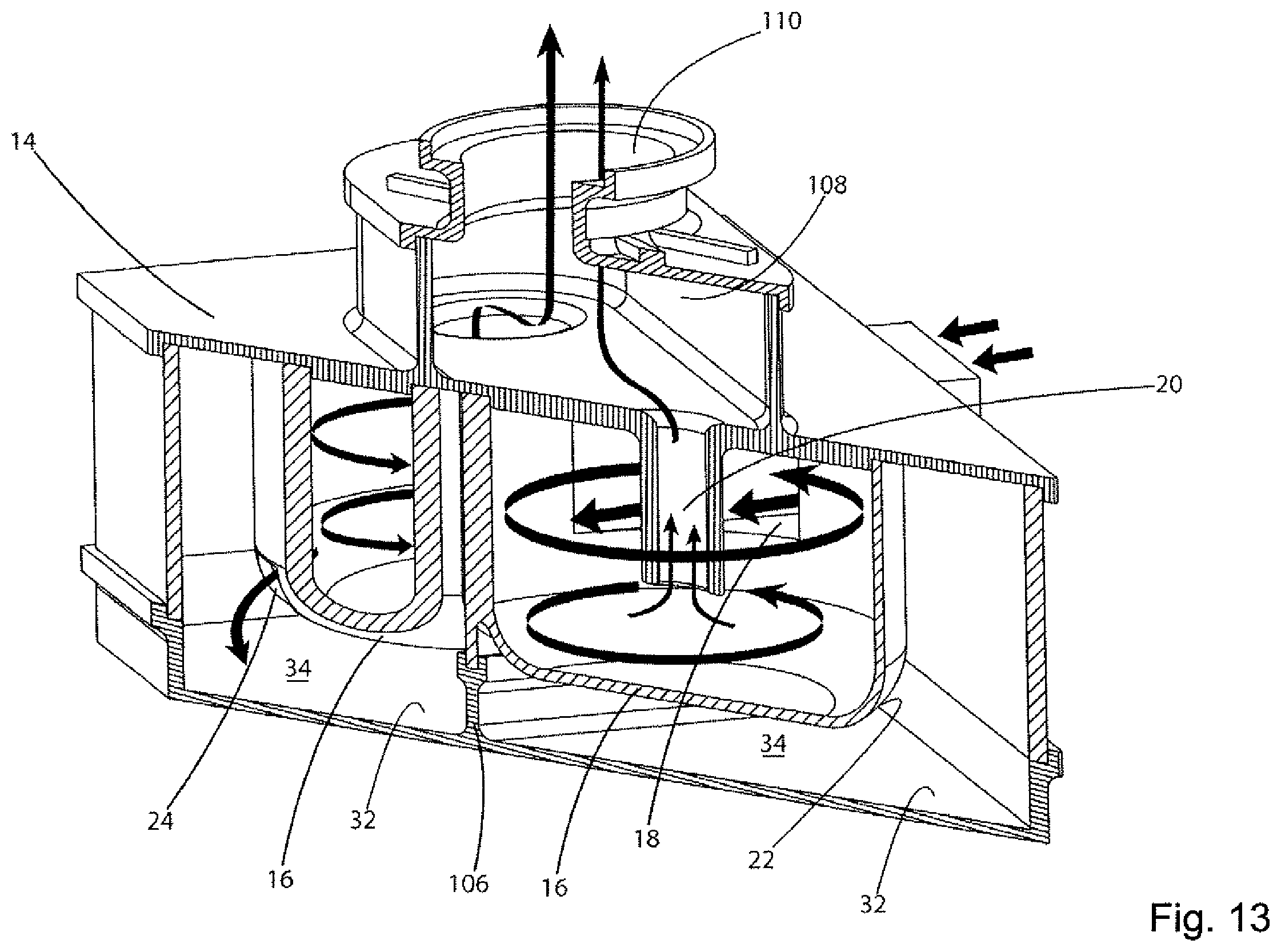 Patent US12396604 Figure 15 – Configuration of a cyclone assembly and surface cleaning apparatus having same