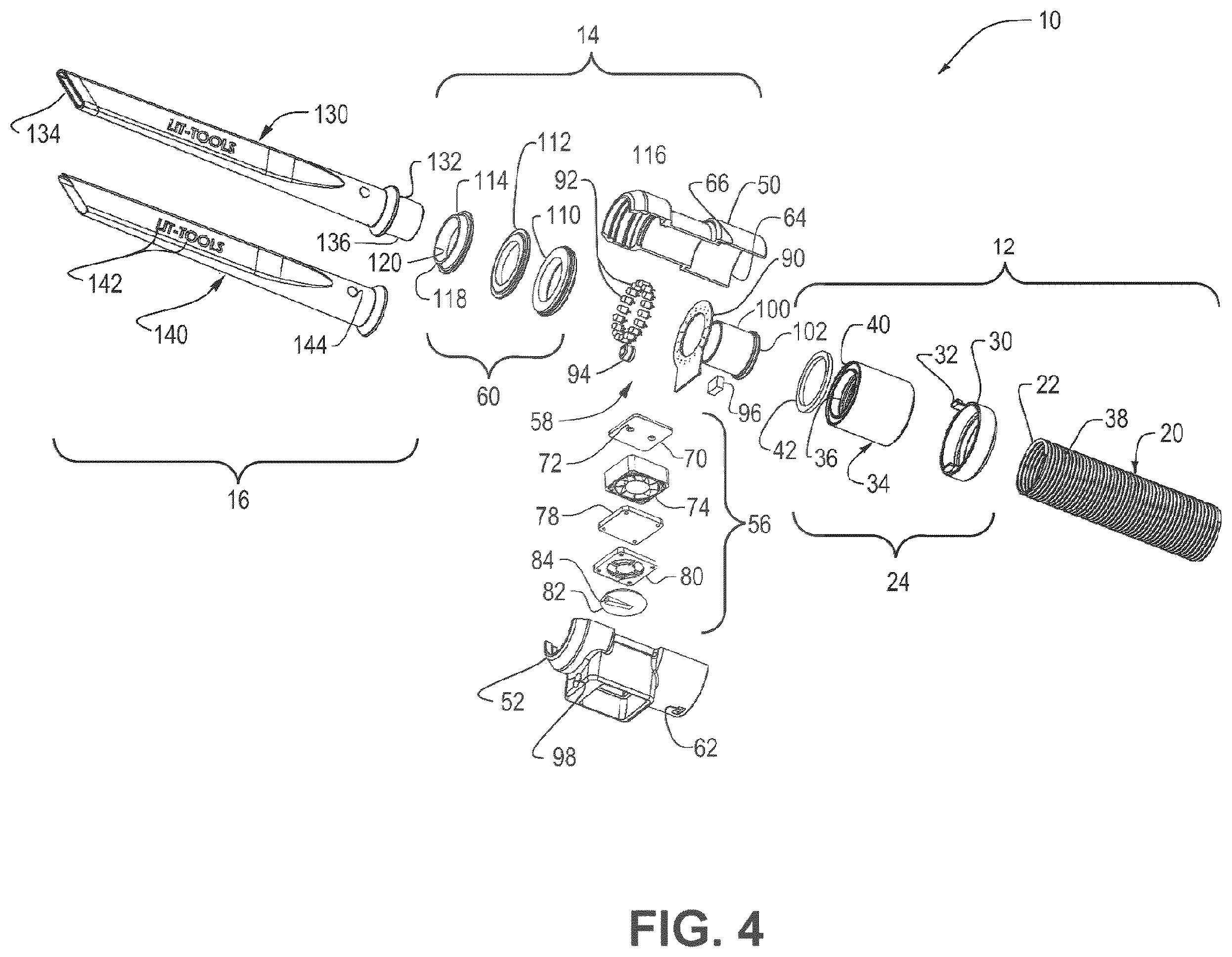 Patent US12396608 Figure 4 – Lit tools and power storage