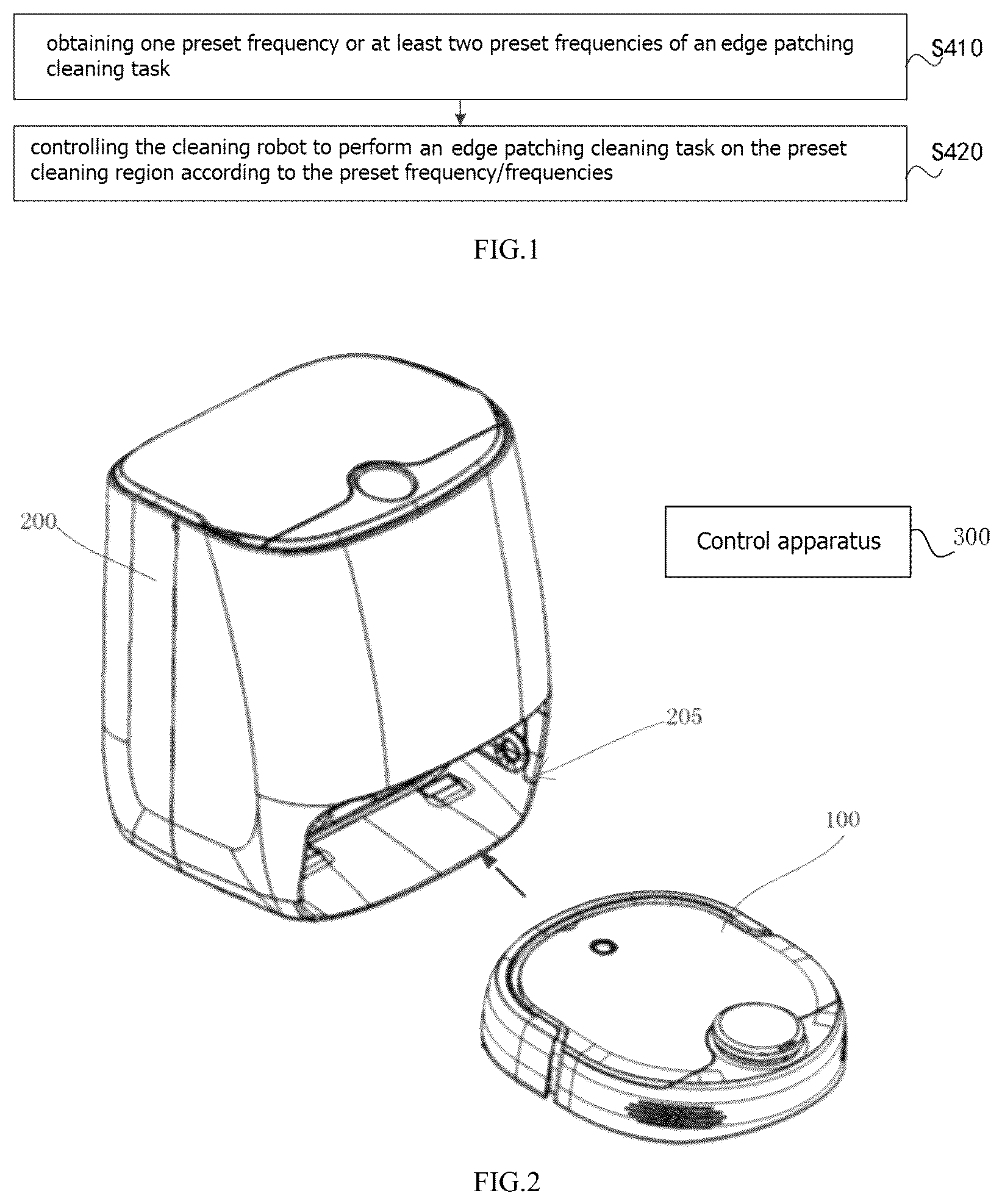 Patent US12396609 Figure 1 – Method, apparatus and system for controlling cleaning robot, and storage medium