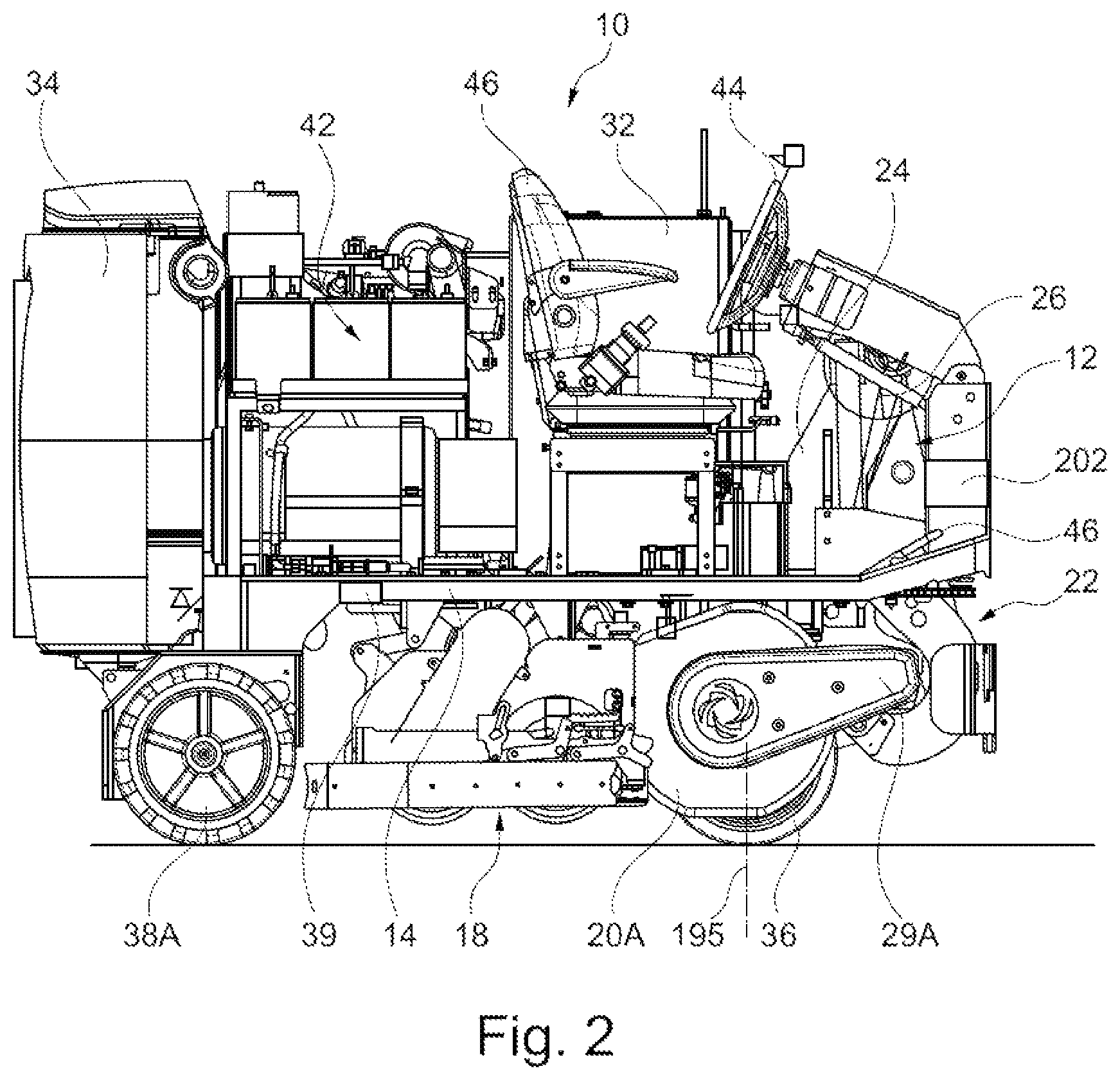Patent US12396611 Figure 2 – High-dump hopper for floor cleaning machine and method for cleaning a floor