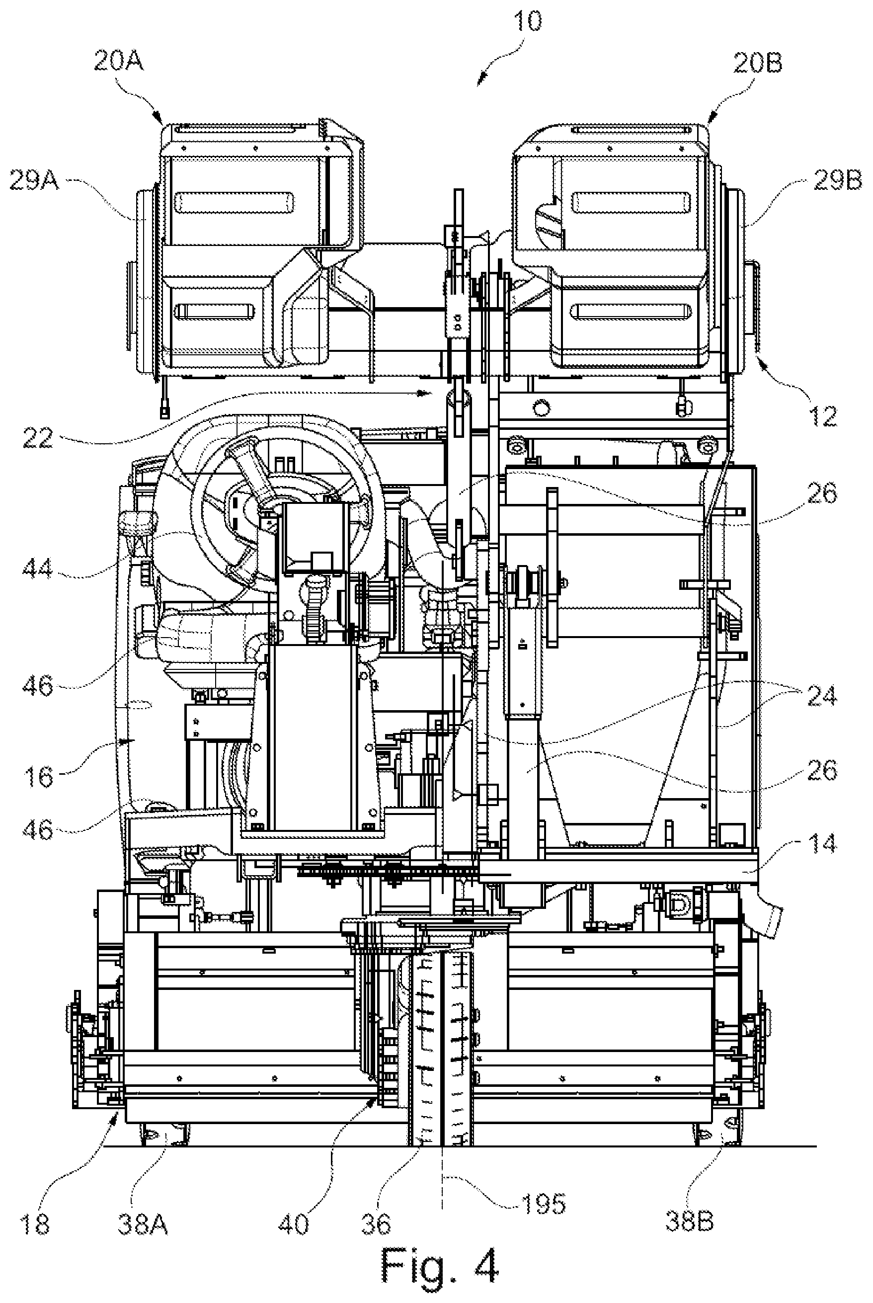 Patent US12396611 Figure 4 – High-dump hopper for floor cleaning machine and method for cleaning a floor