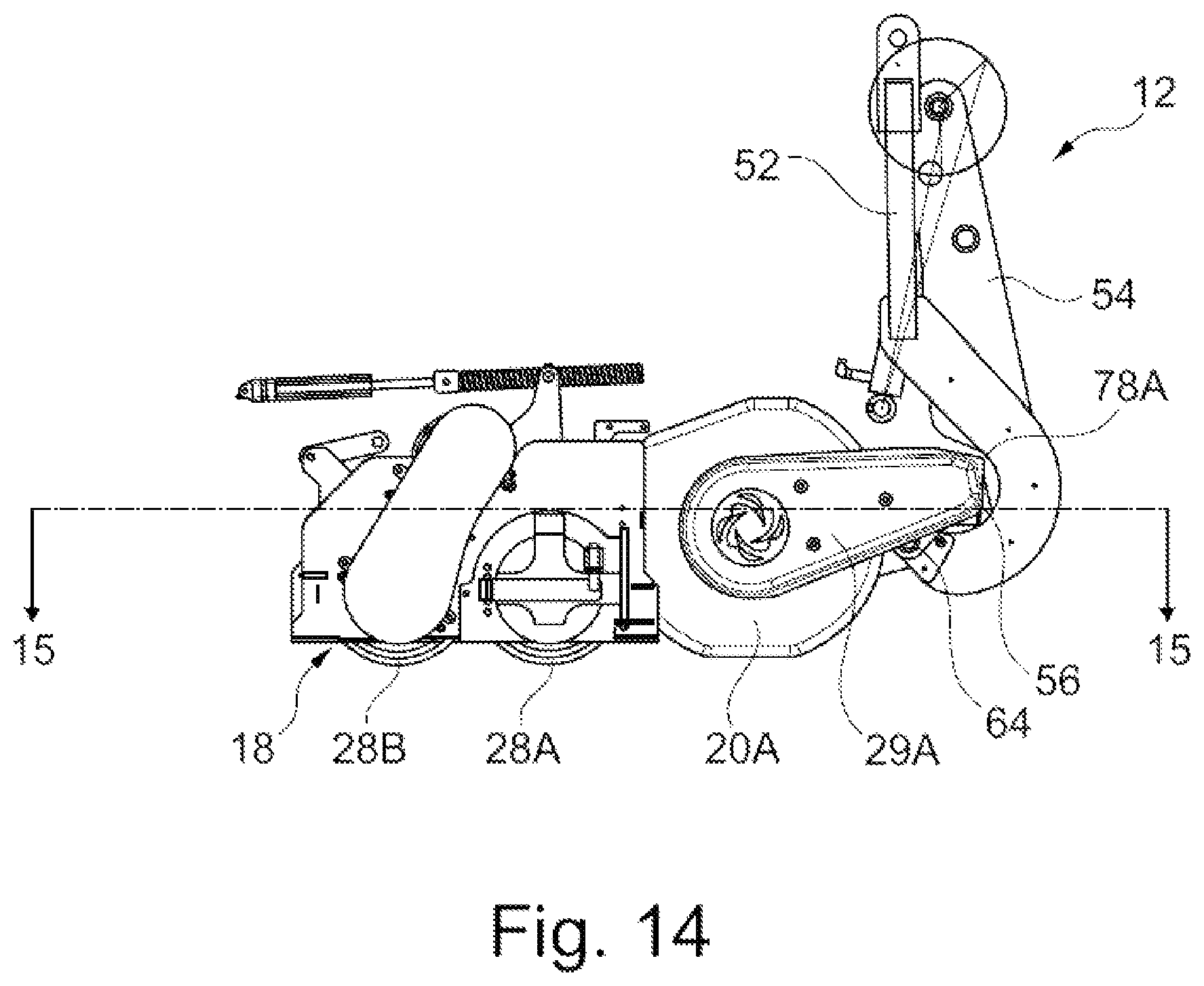 Patent US12396611 Figure 11 – High-dump hopper for floor cleaning machine and method for cleaning a floor