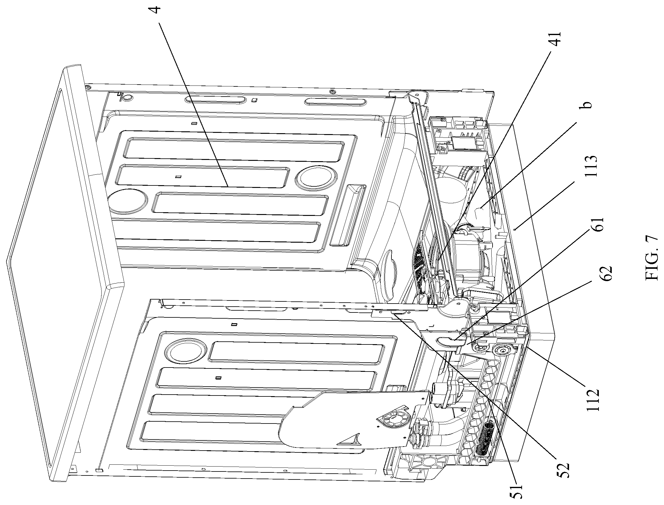 Patent US12396615 Figure 5 – Heat pump dishwasher