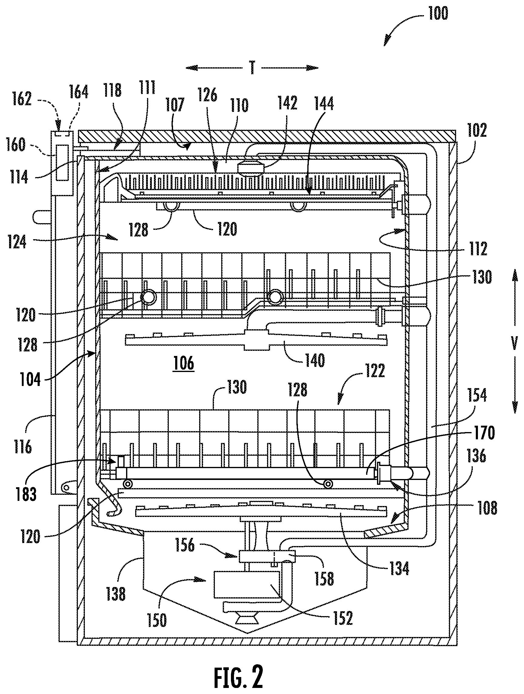 Patent US12396616 Figure 2 – Straw holder assembly for a dishwasher appliance