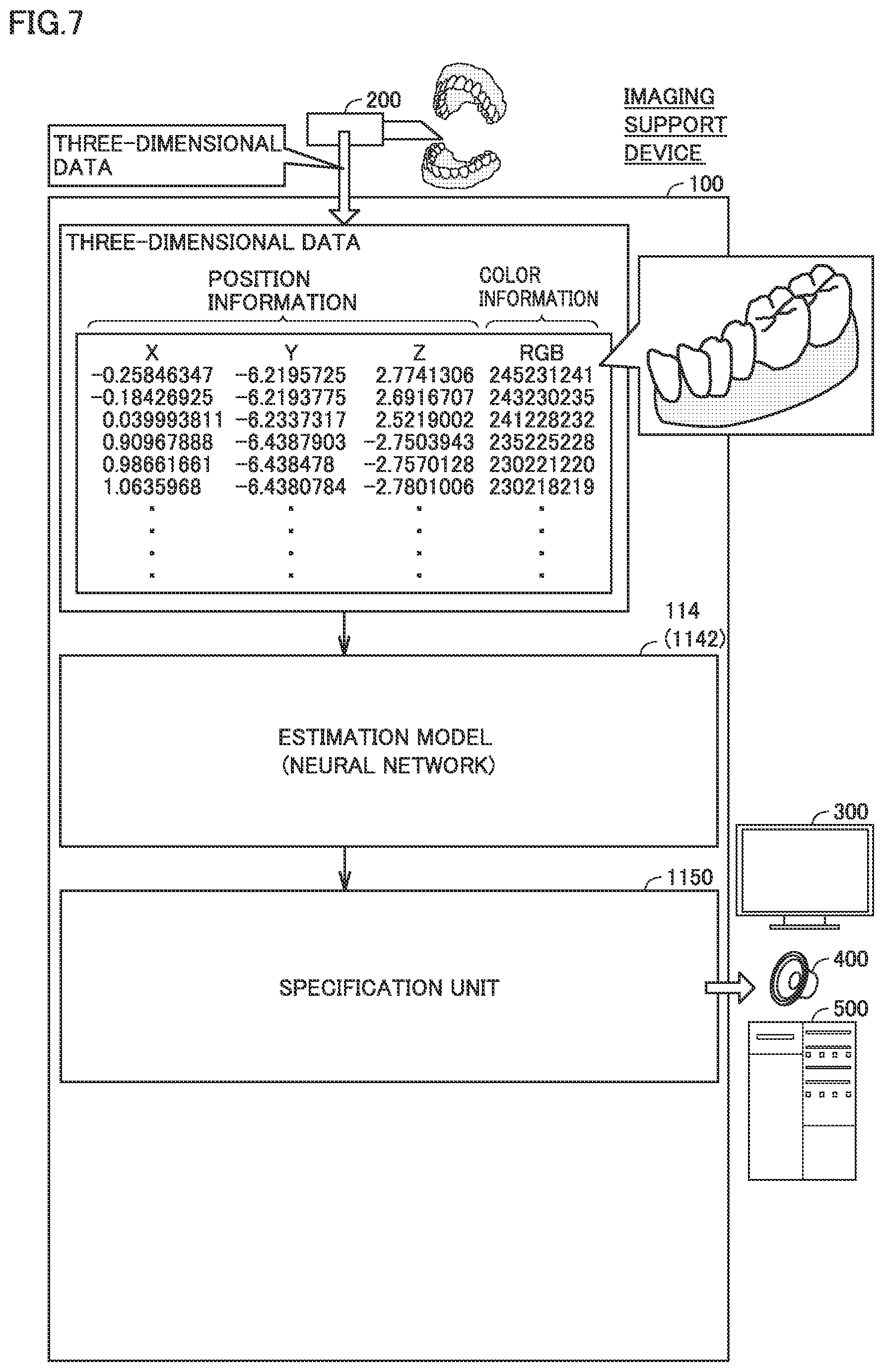 Patent US12396630 Figure 7 – Imaging support device, scanner system, and imaging support method