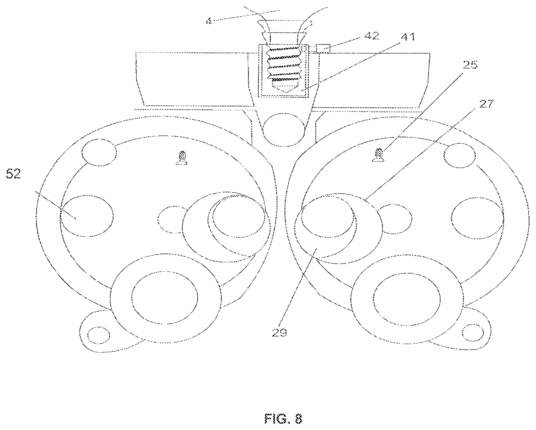 Patent US12396636 Figure 8 – Ergonomic refraction station and method for using same