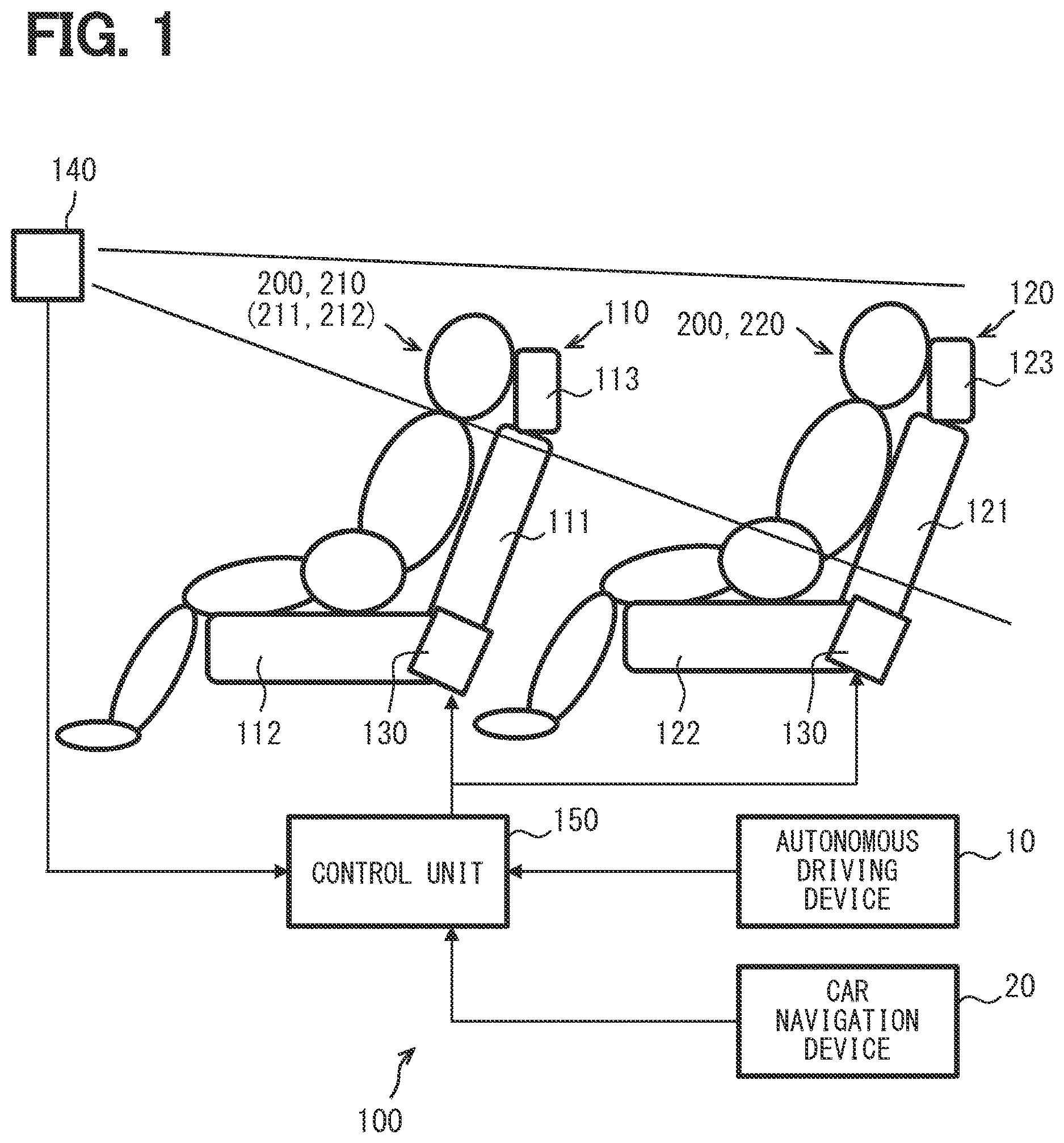 Patent US12396670 Figure 1 – Seat reclining position control device