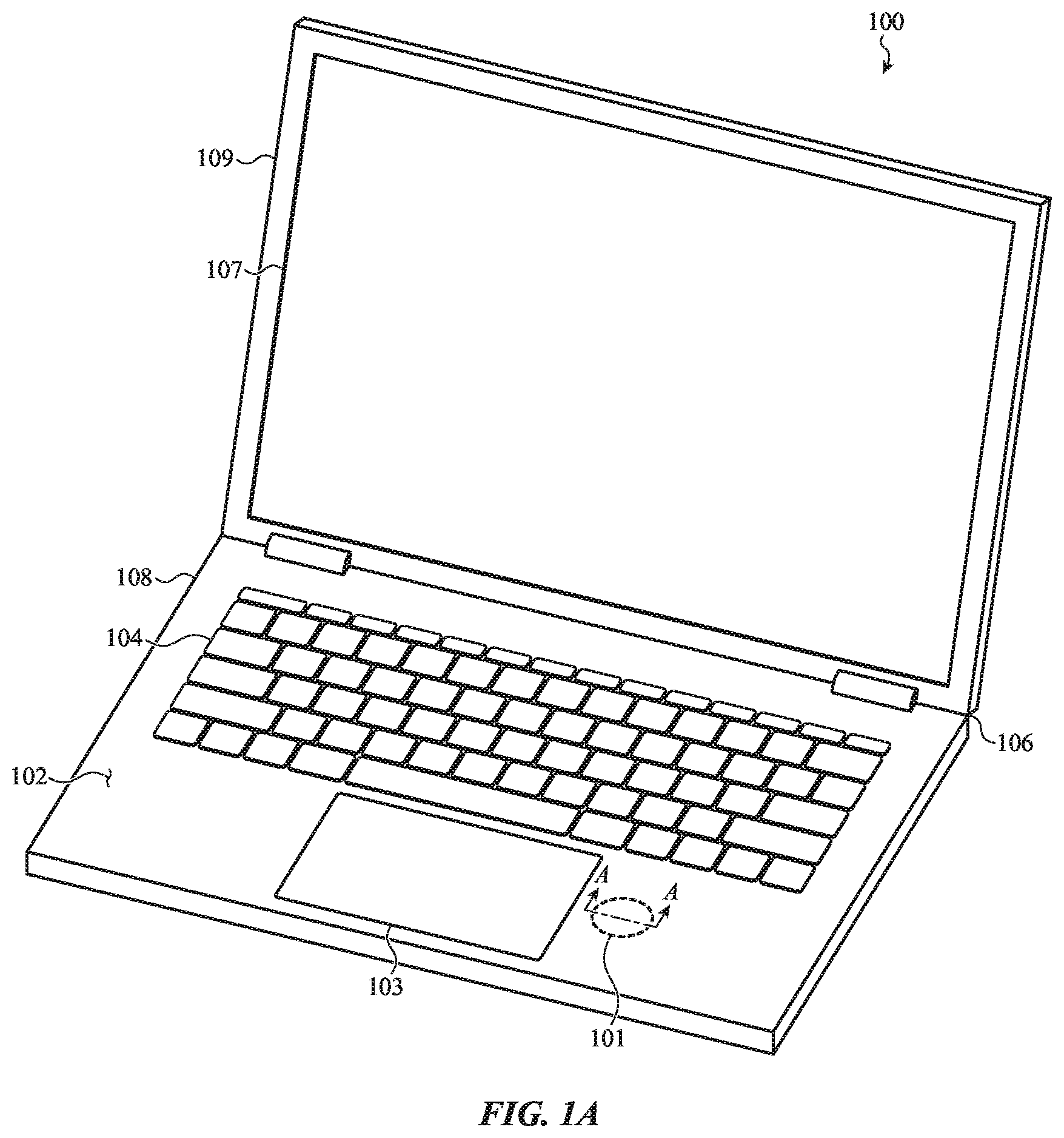 Patent US12396677 — Portable electronic device having an integrated bio-sensor — Figure 1