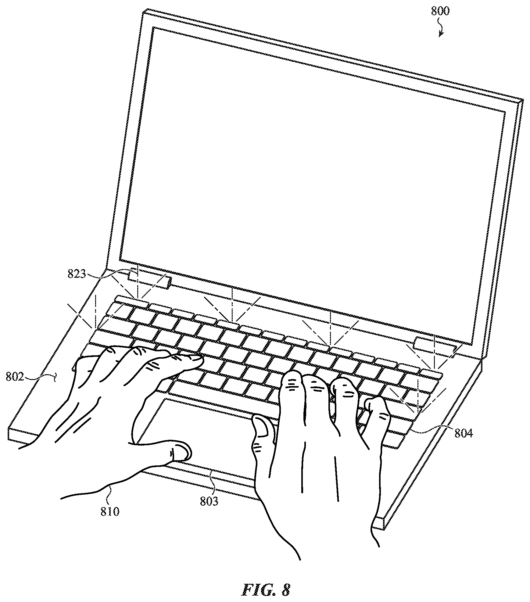 Patent US12396677 Figure 9 – Portable electronic device having an integrated bio-sensor