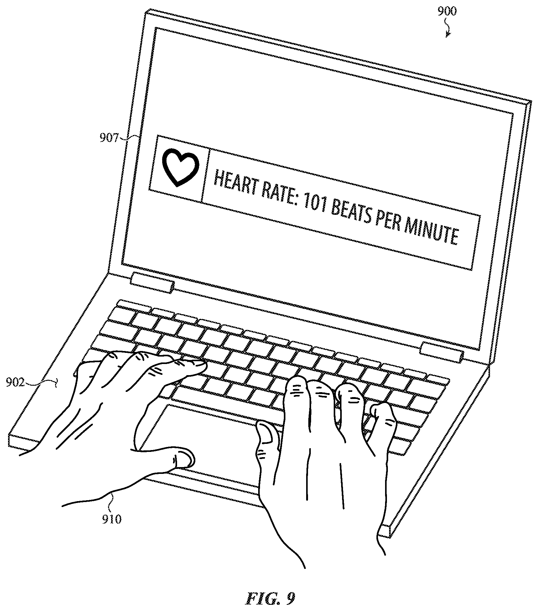 Patent US12396677 Figure 10 – Portable electronic device having an integrated bio-sensor