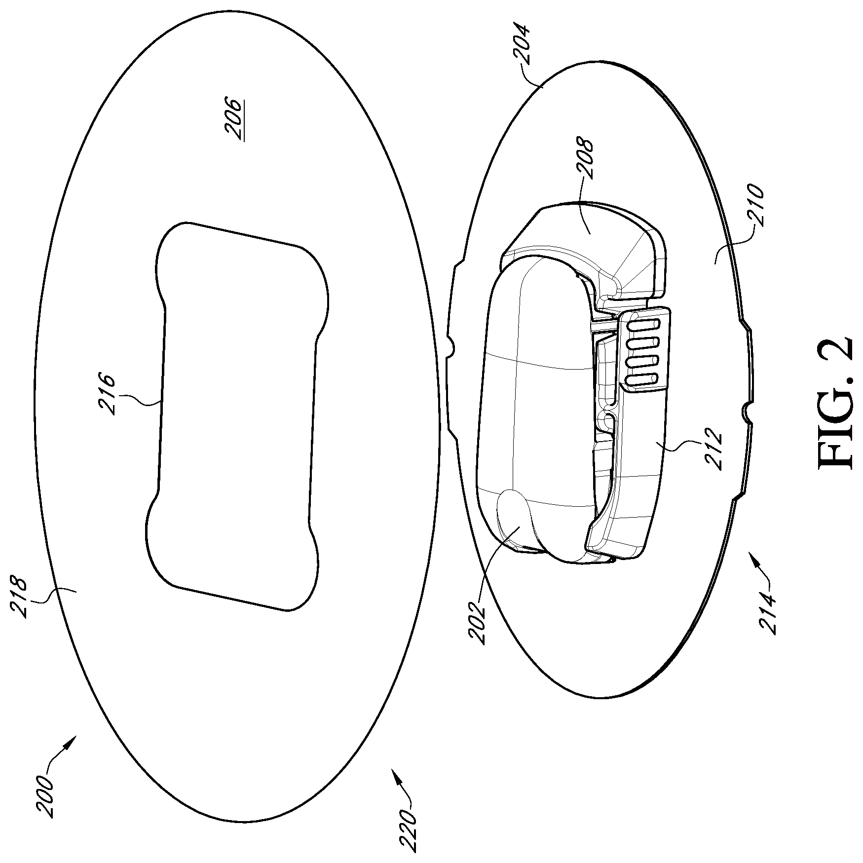 Patent US12396682 Figure 2 – Systems and methods for securing a continuous analyte sensor to a host