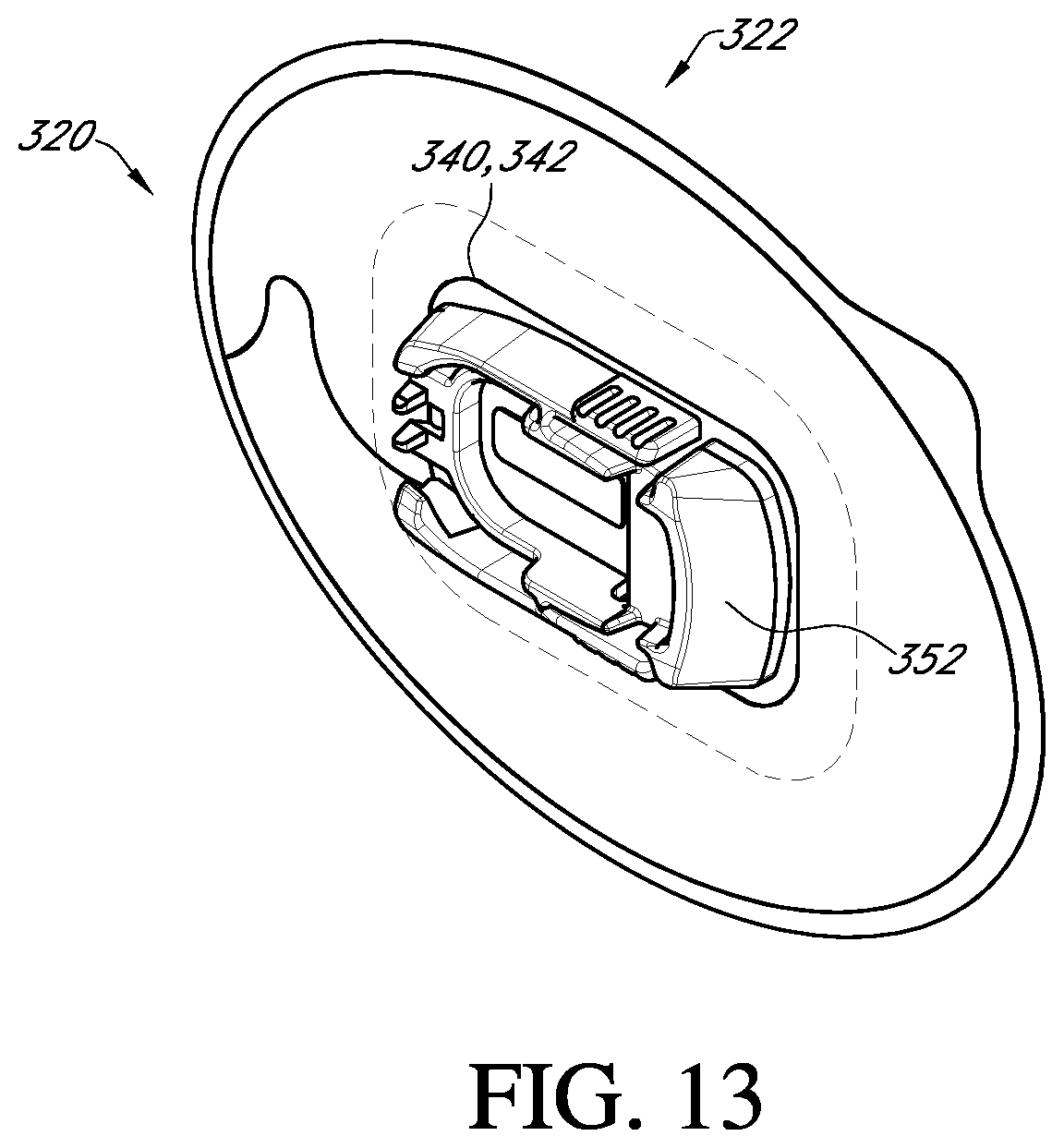 Patent US12396682 Figure 13 – Systems and methods for securing a continuous analyte sensor to a host