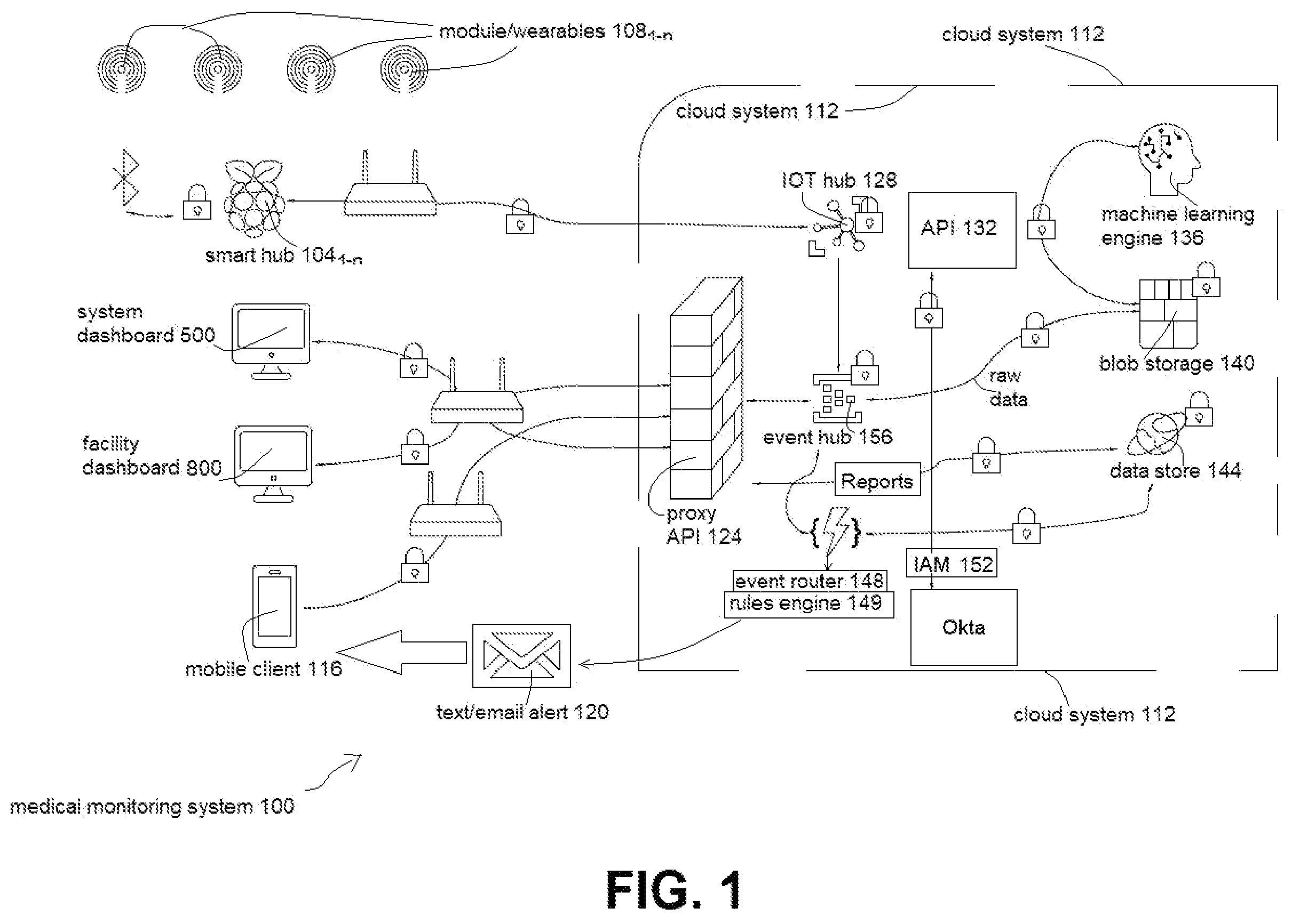 Patent US12396688 — Medical monitoring system — Figure 1