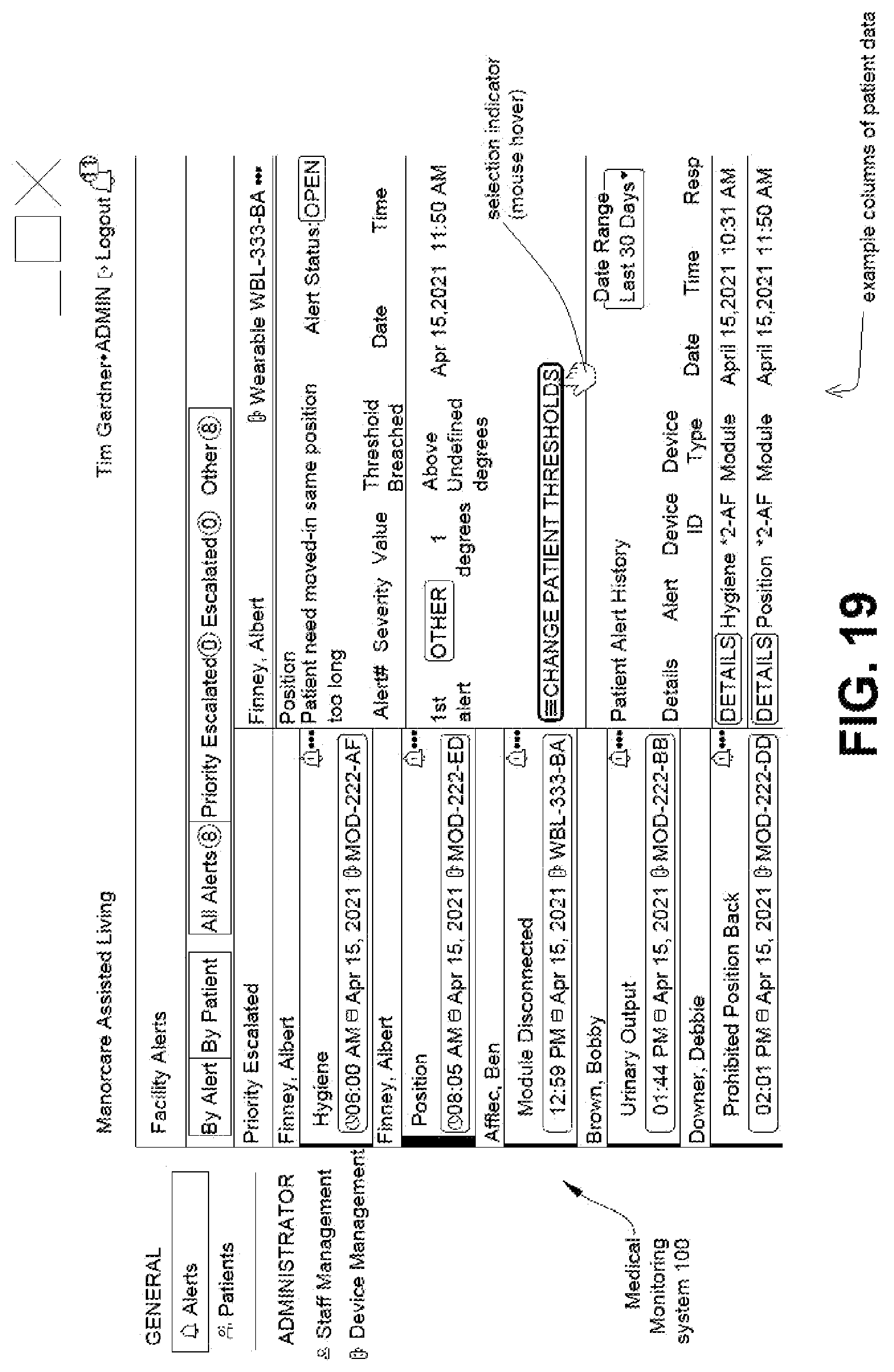 Patent US12396688 Figure 19 – Medical monitoring system