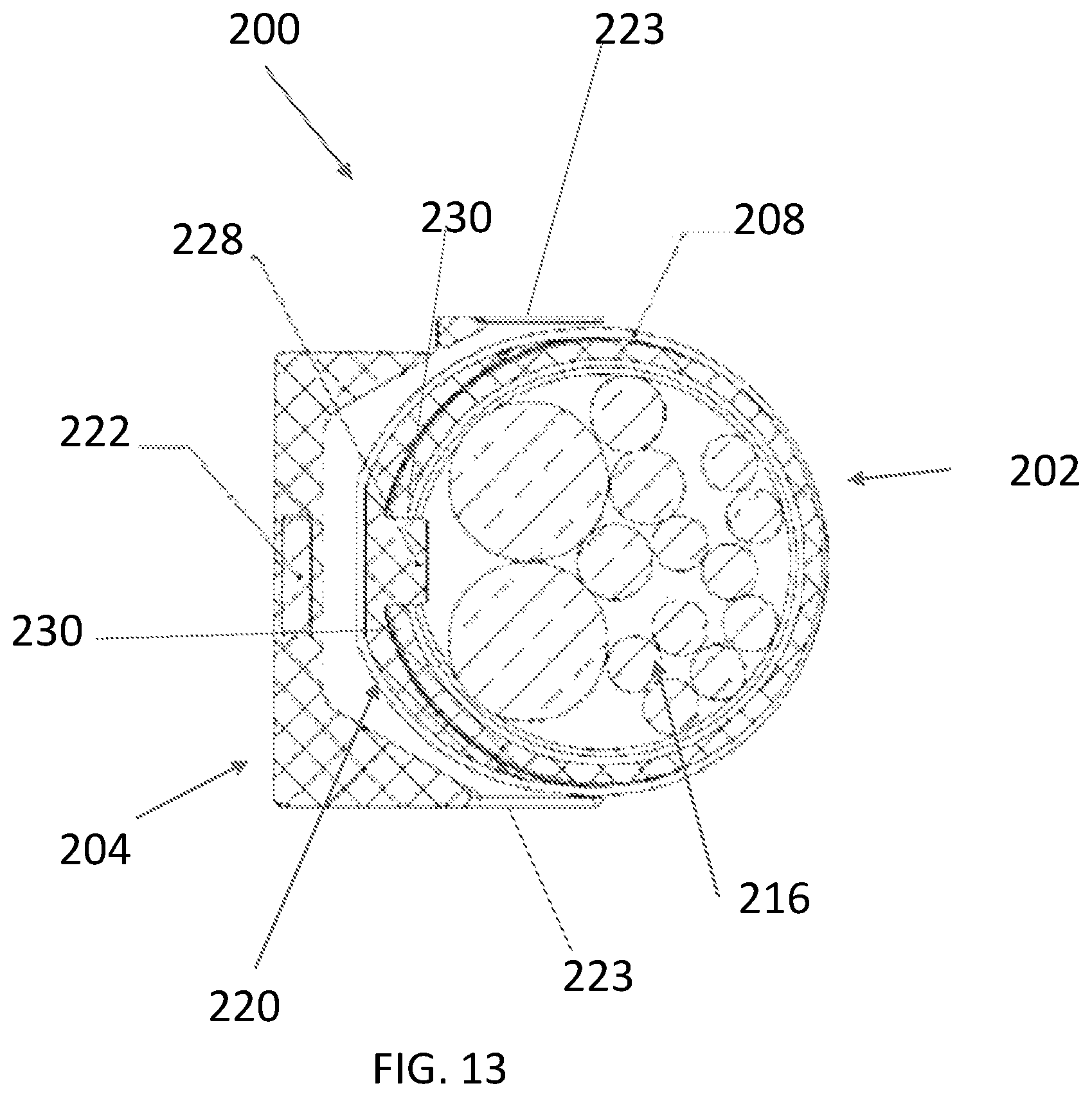 Patent US12396692 Figure 16 – Compound curve cable chain