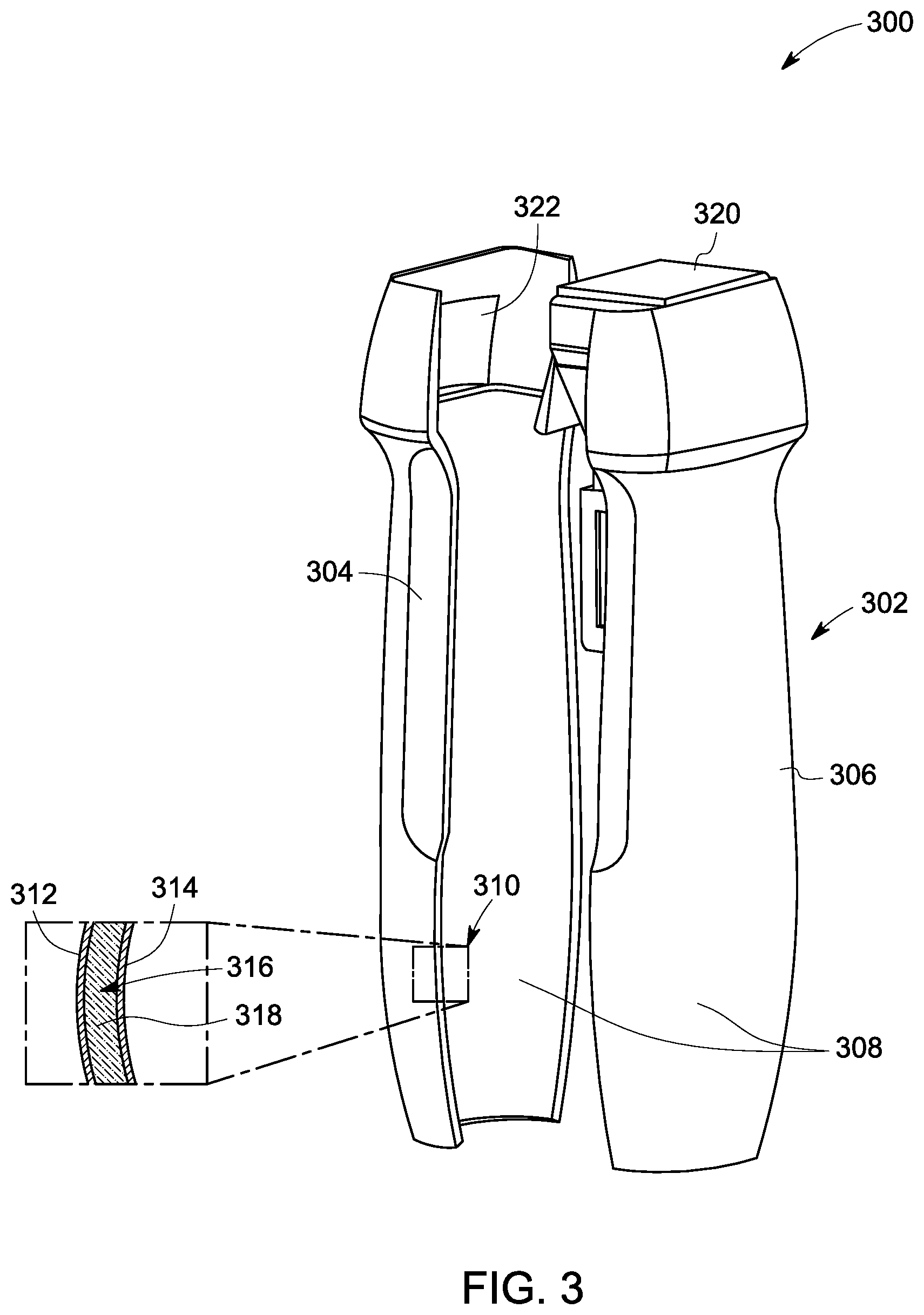 Patent US12396709 Figure 3 – Ultrasound probe and method of making the same