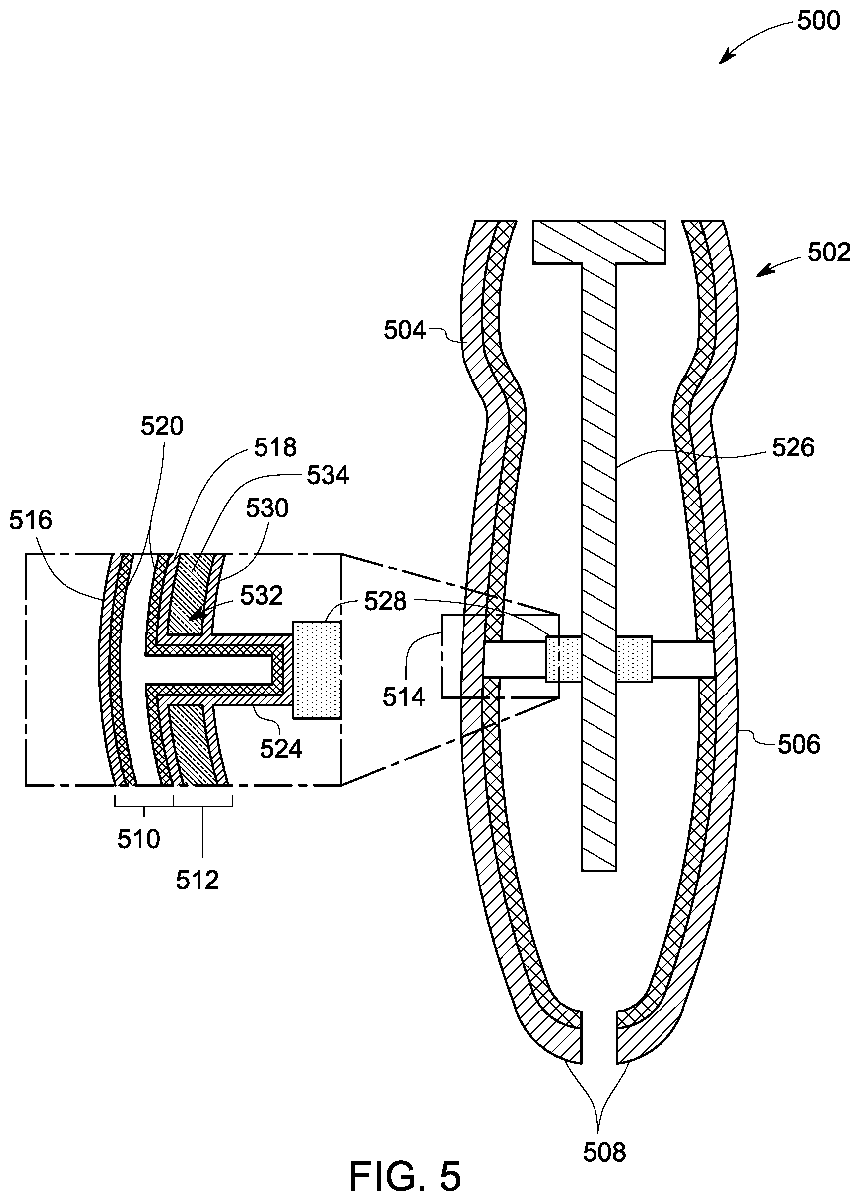 Patent US12396709 Figure 5 – Ultrasound probe and method of making the same