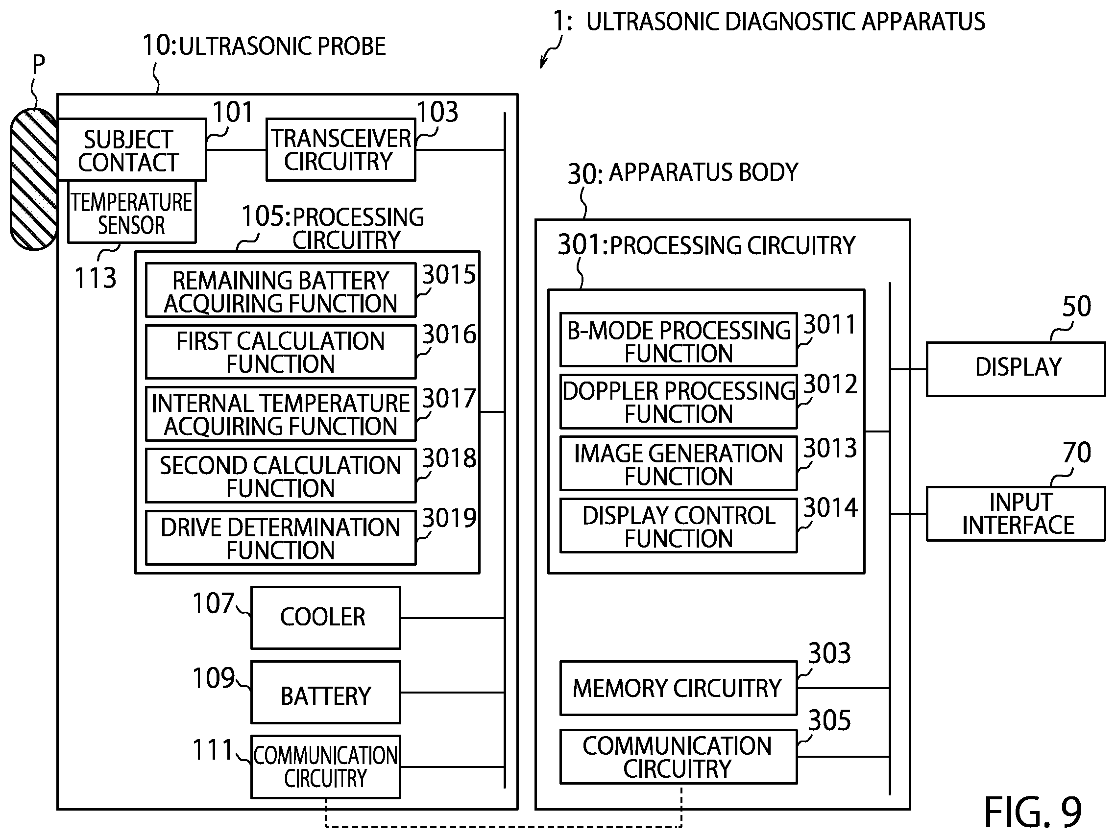 Patent US12396710 Figure 9 – Ultrasonic diagnostic apparatus and ultrasonic probe