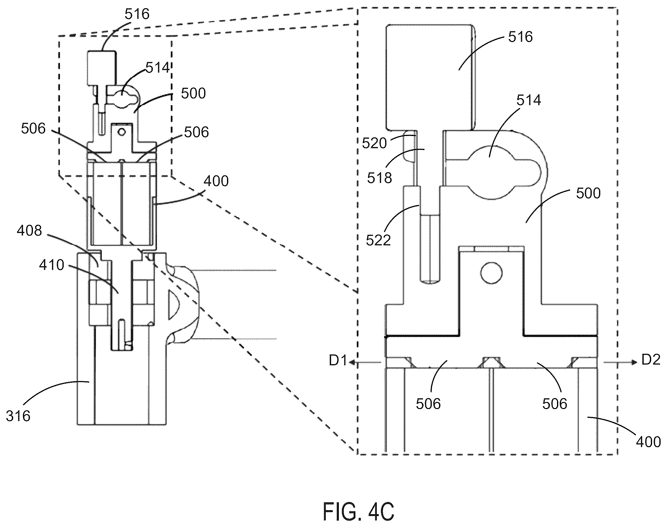 Patent US12396711 Figure 5 – Co-manipulation surgical system having multiple operational modes for use with surgical instruments for performing surgery
