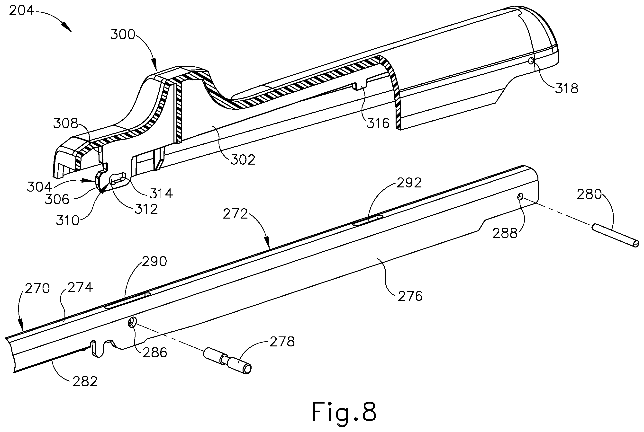 Patent US12396726 Figure 9 – Clamping assembly for linear surgical stapler