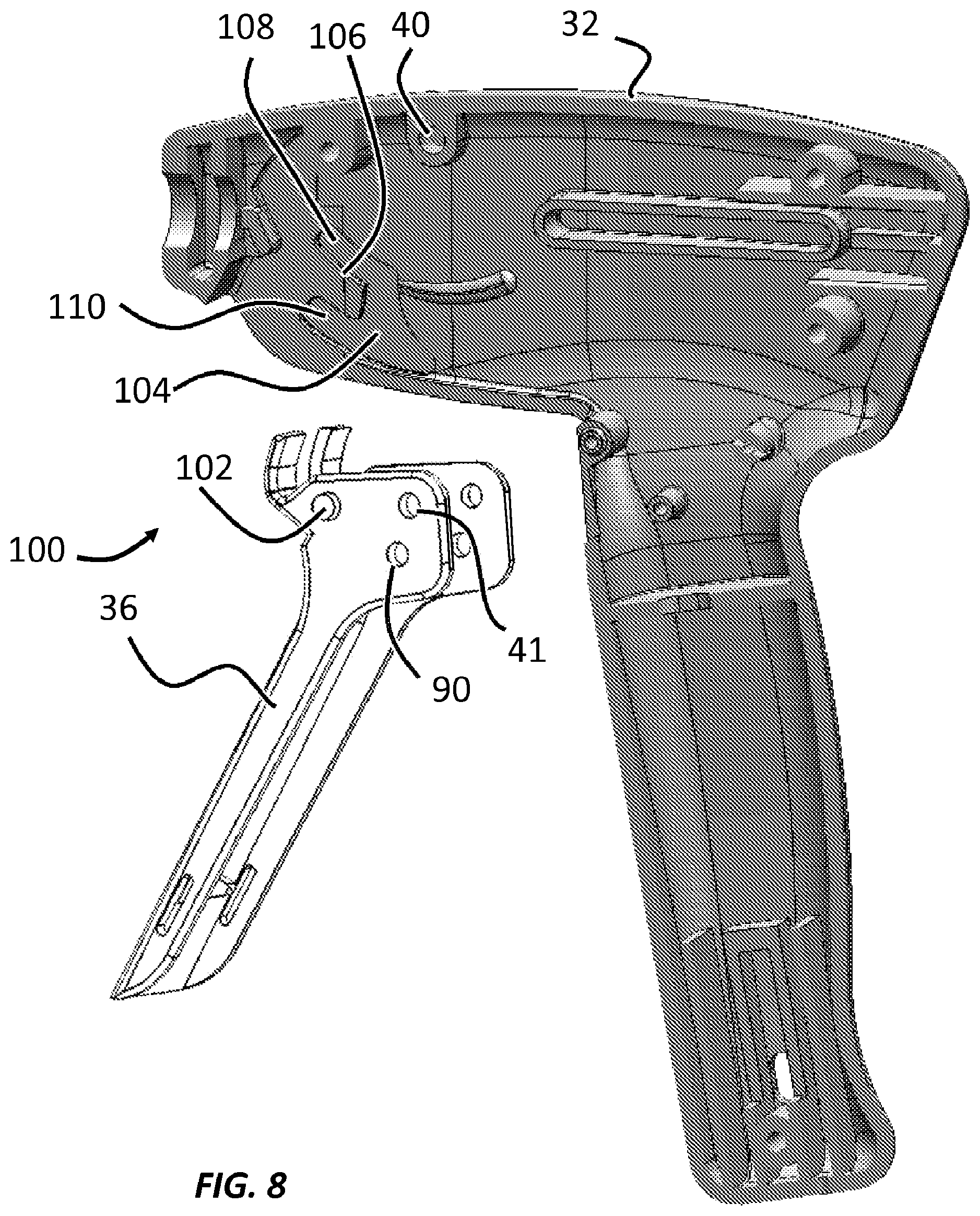 Patent US12396729 Figure 11 – Fastener applicator with interlock